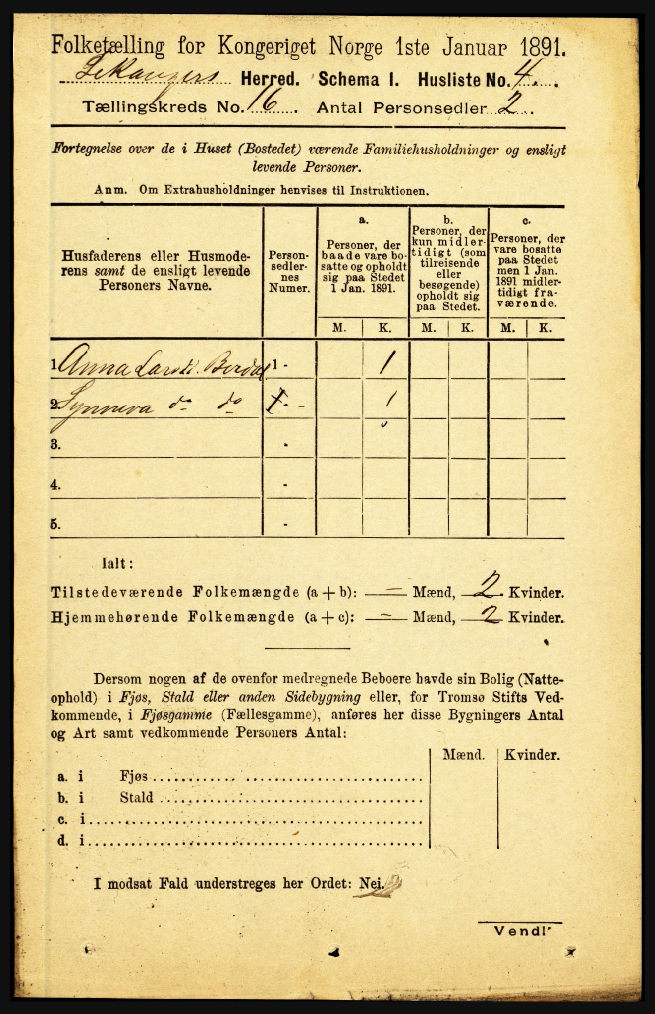 RA, 1891 census for 1419 Leikanger, 1891, p. 2963