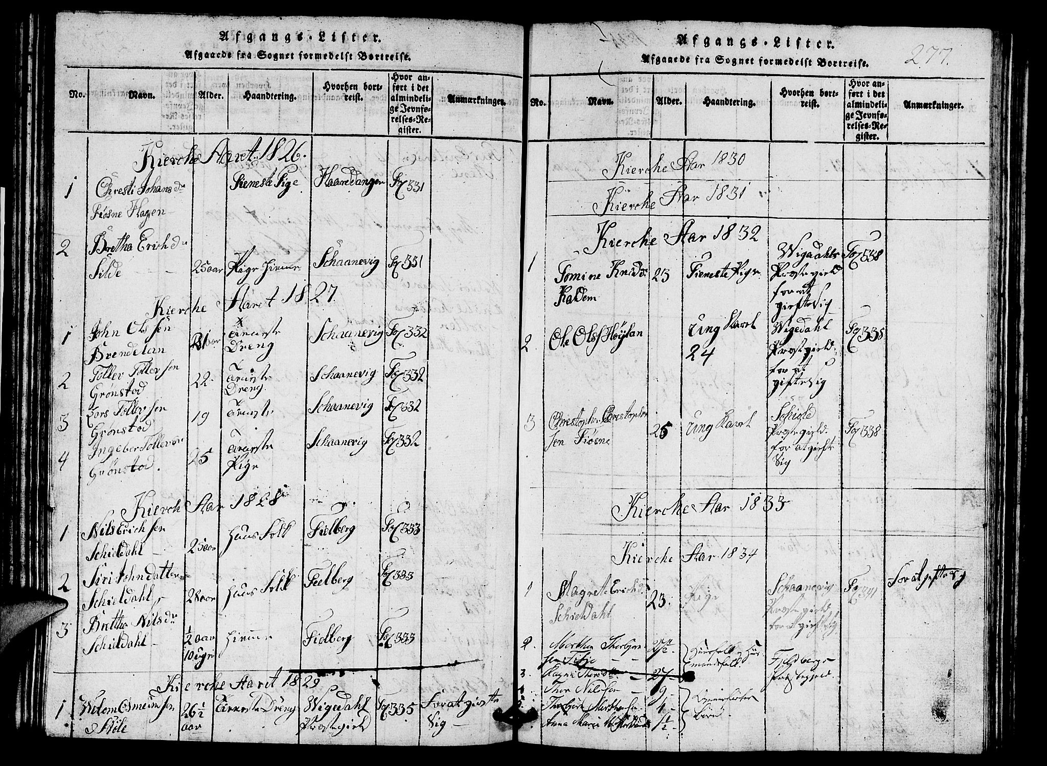 Etne sokneprestembete, SAB/A-75001/H/Hab: Parish register (copy) no. A 1, 1815-1849, p. 277