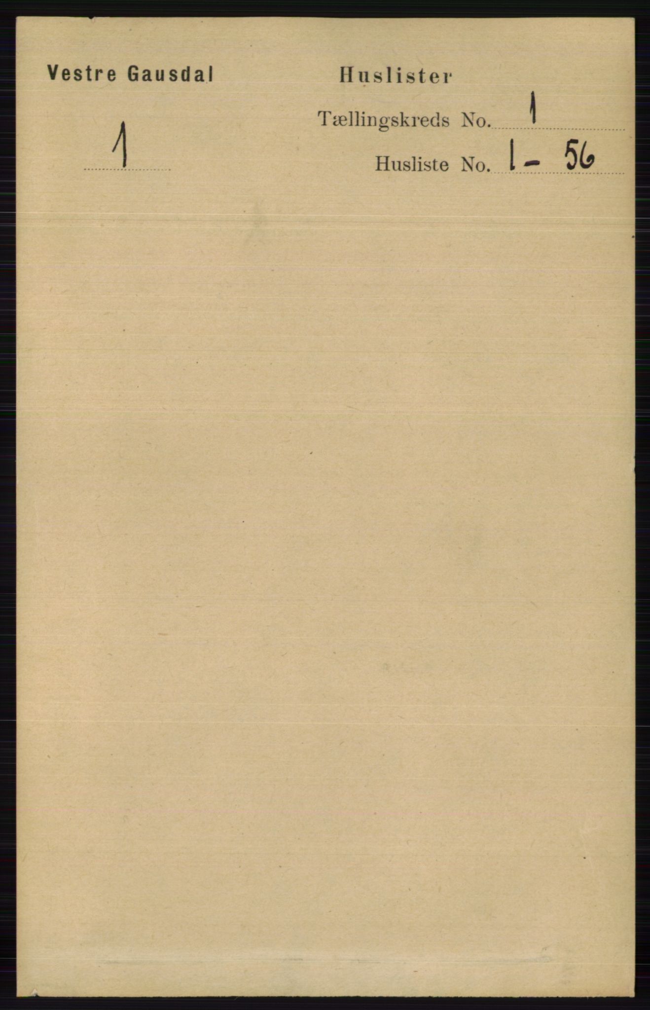 RA, 1891 census for 0523 Vestre Gausdal, 1891, p. 23