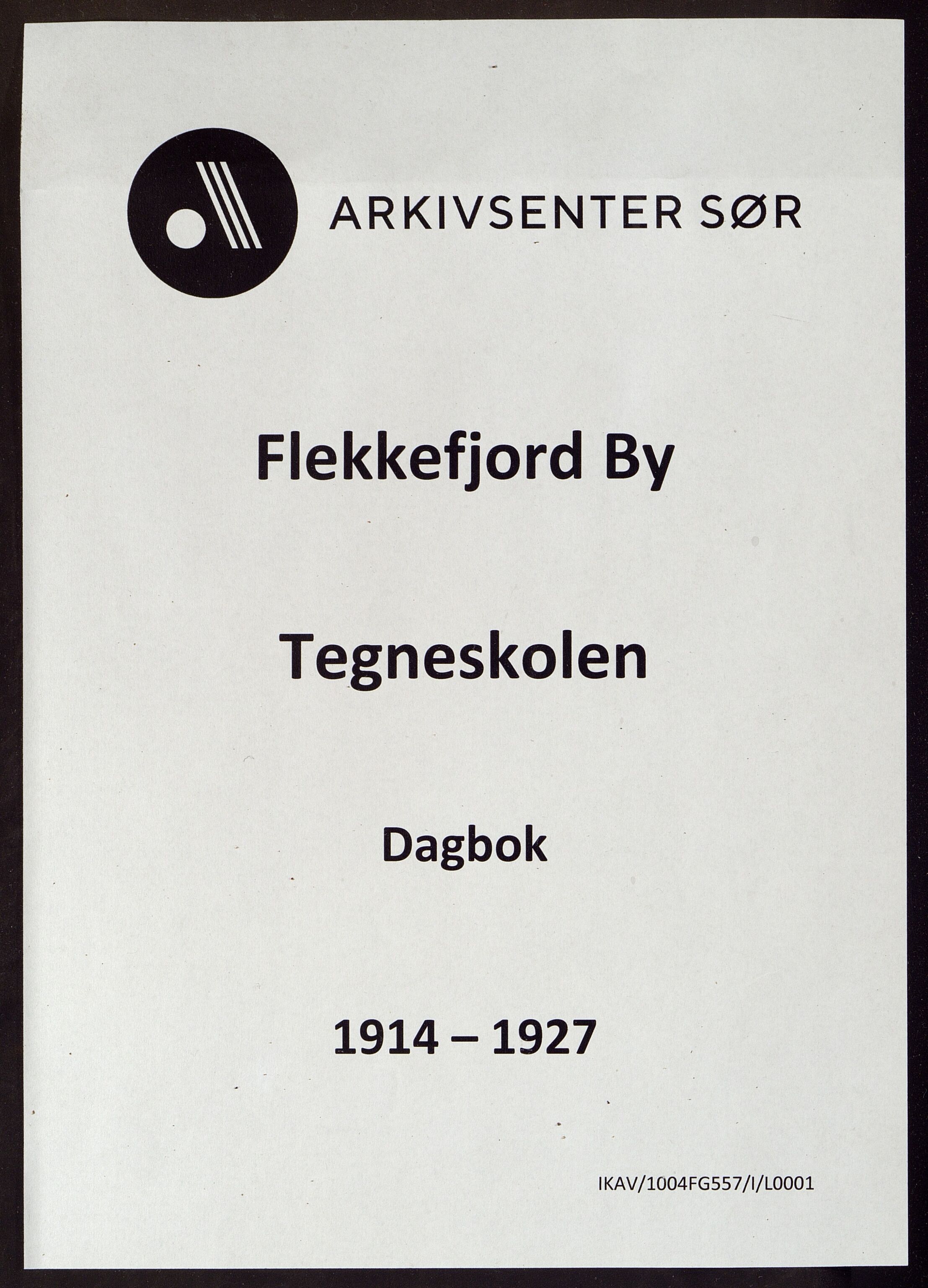 Flekkefjord By - Flekkefjord Tegneskole, ARKSOR/1004FG557/I/L0001: Dagbok, 1914-1927