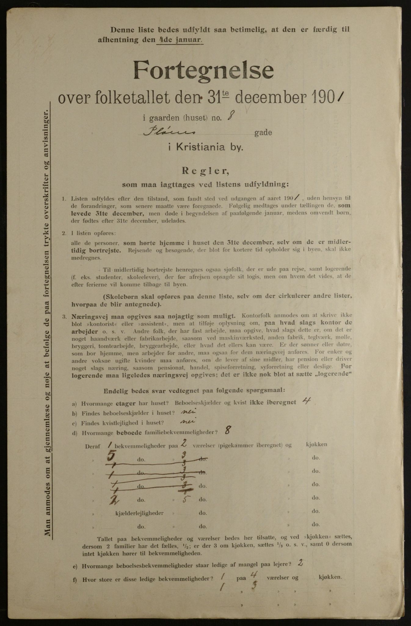 OBA, Municipal Census 1901 for Kristiania, 1901, p. 12423