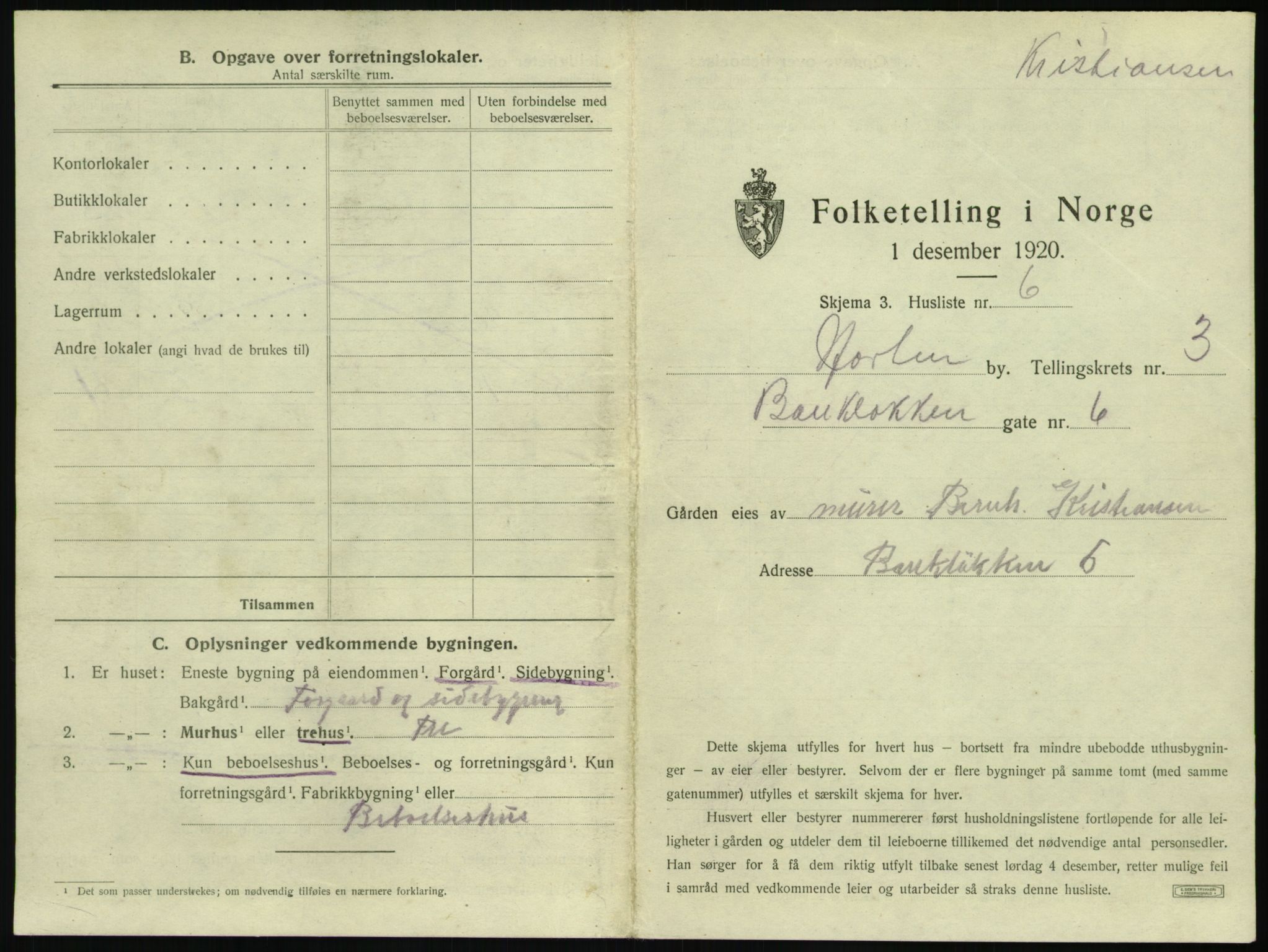 SAKO, 1920 census for Horten, 1920, p. 769