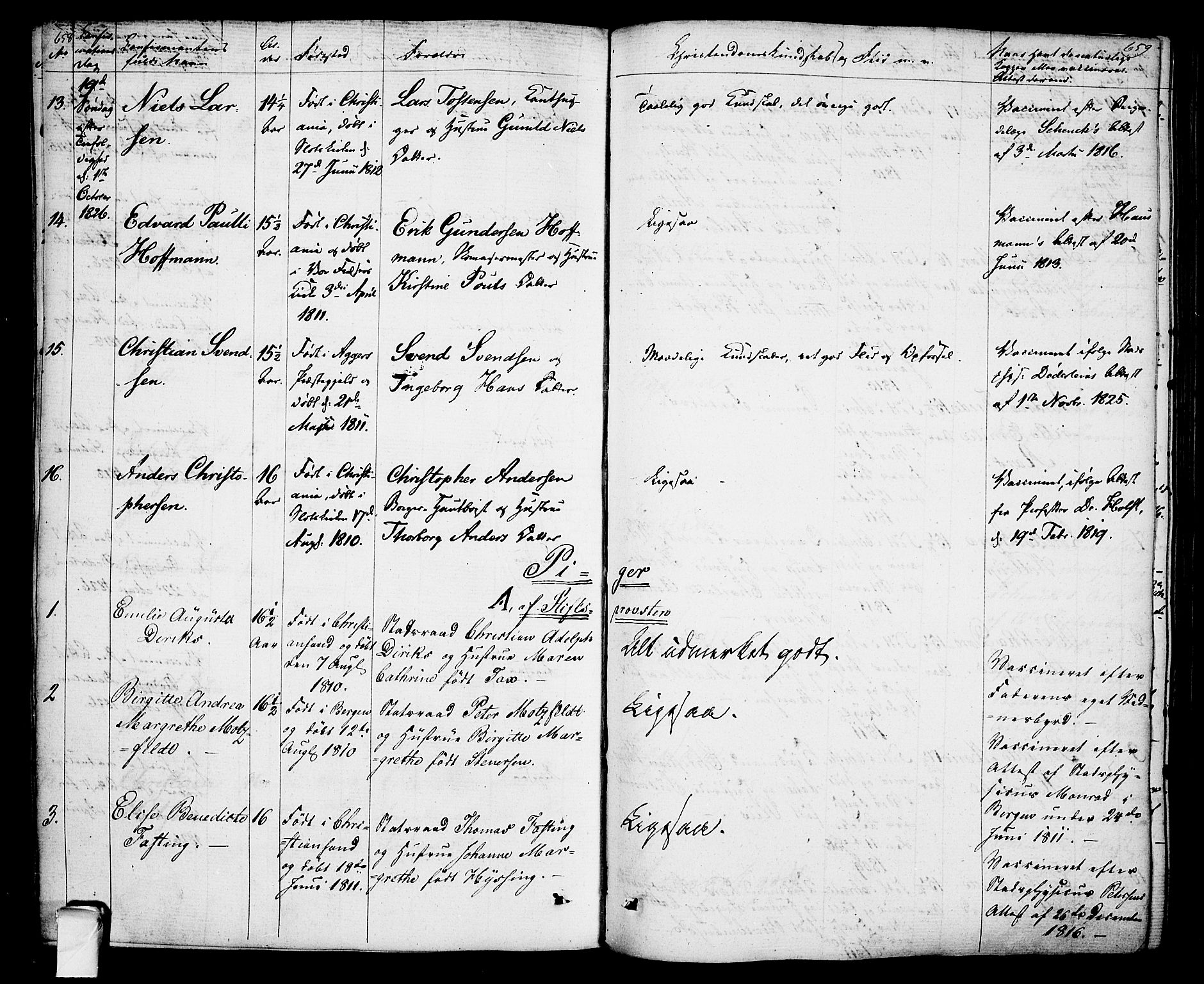 Oslo domkirke Kirkebøker, AV/SAO-A-10752/F/Fa/L0010: Parish register (official) no. 10, 1824-1830, p. 658-659