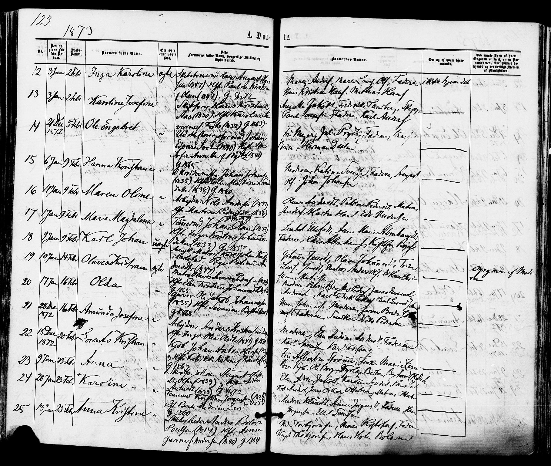 Tønsberg kirkebøker, AV/SAKO-A-330/F/Fa/L0009: Parish register (official) no. I 9, 1865-1873, p. 123