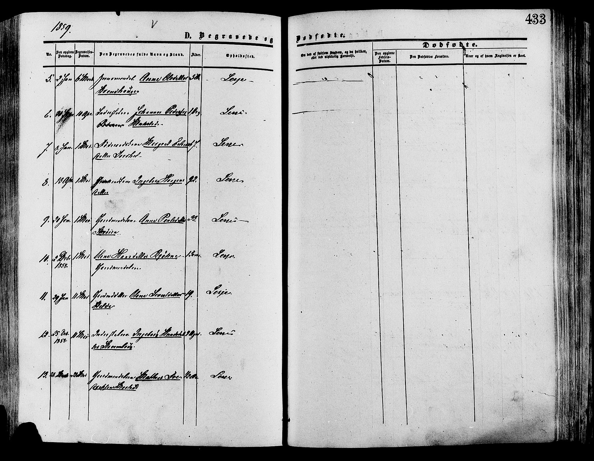 Lesja prestekontor, AV/SAH-PREST-068/H/Ha/Haa/L0008: Parish register (official) no. 8, 1854-1880, p. 433