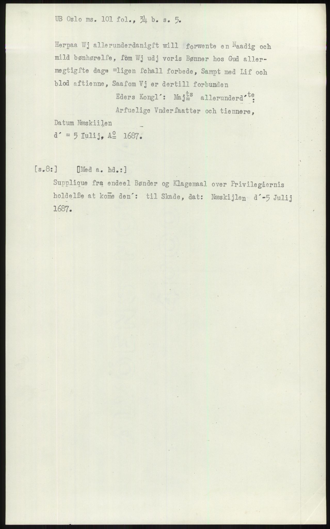 Samlinger til kildeutgivelse, Diplomavskriftsamlingen, AV/RA-EA-4053/H/Ha, p. 14