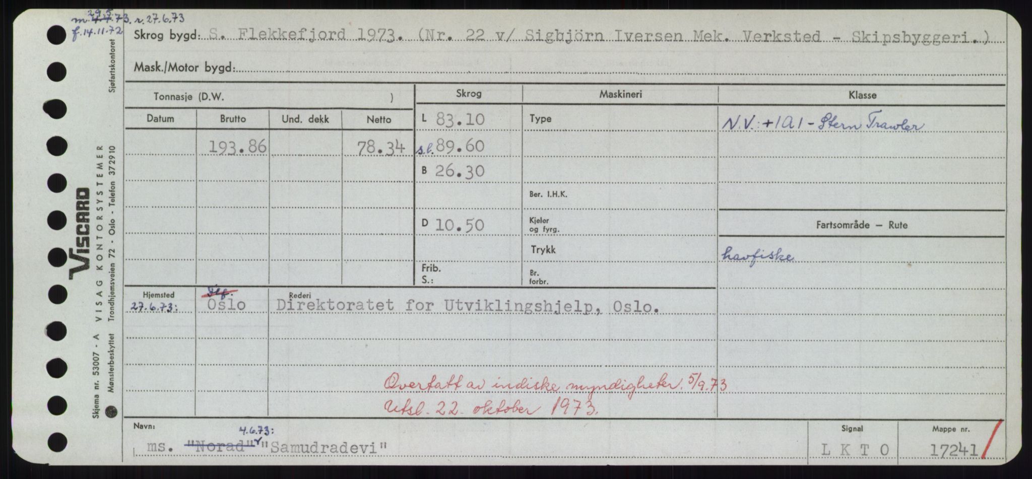 Sjøfartsdirektoratet med forløpere, Skipsmålingen, RA/S-1627/H/Hd/L0031: Fartøy, Rju-Sam, p. 677