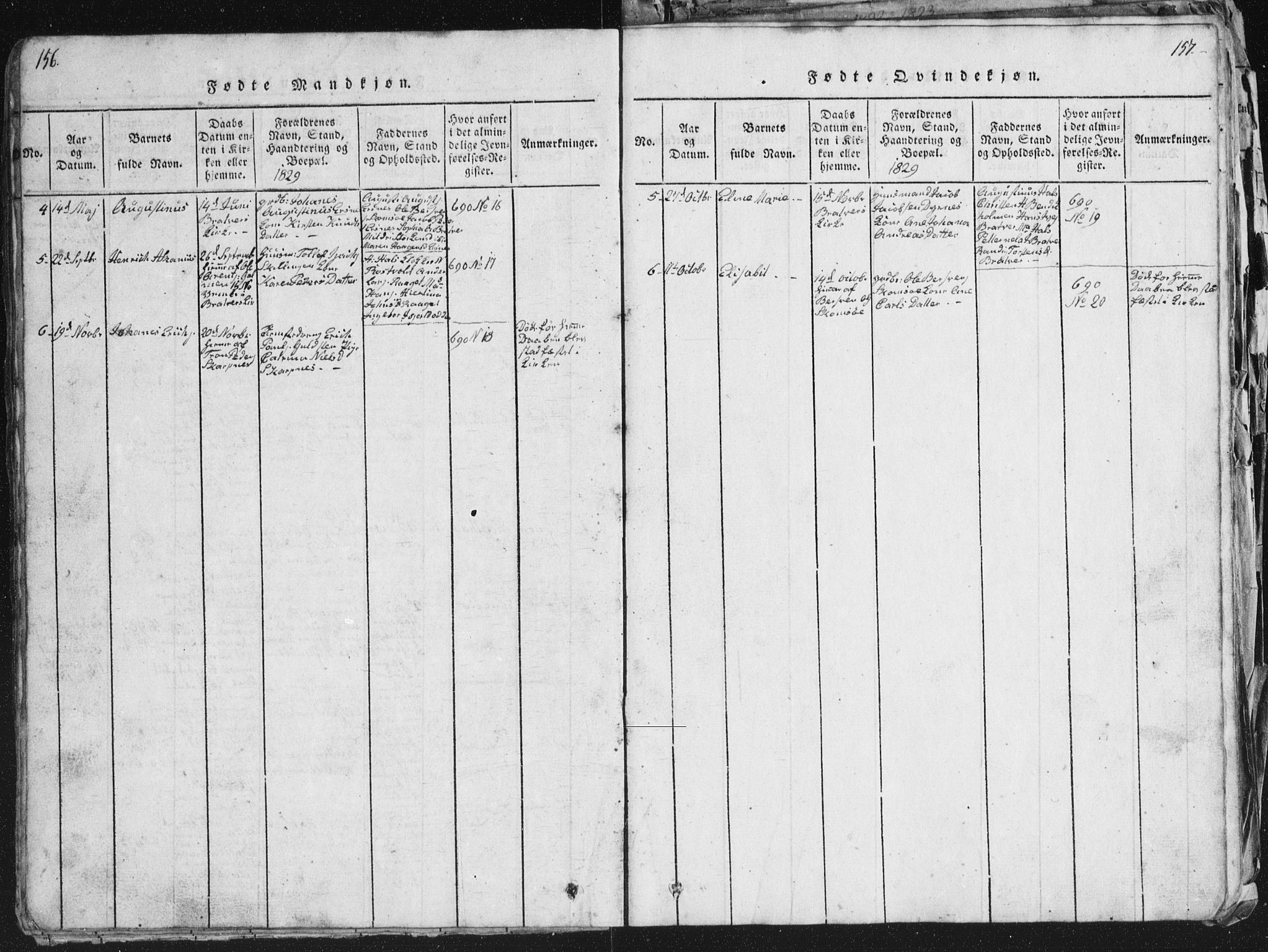 Ministerialprotokoller, klokkerbøker og fødselsregistre - Møre og Romsdal, AV/SAT-A-1454/581/L0942: Parish register (copy) no. 581C00, 1820-1836, p. 156-157