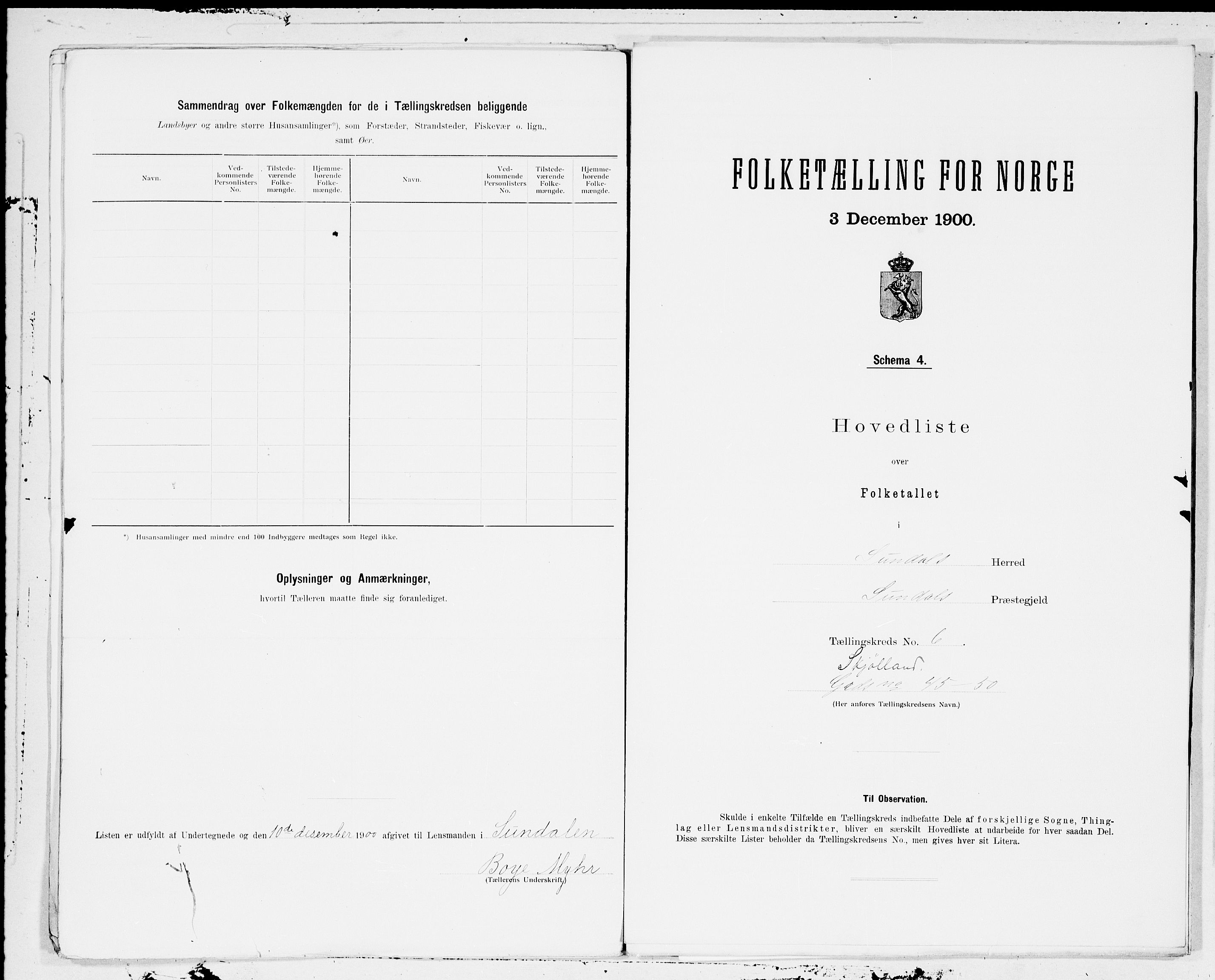 SAT, 1900 census for Sunndal, 1900, p. 12