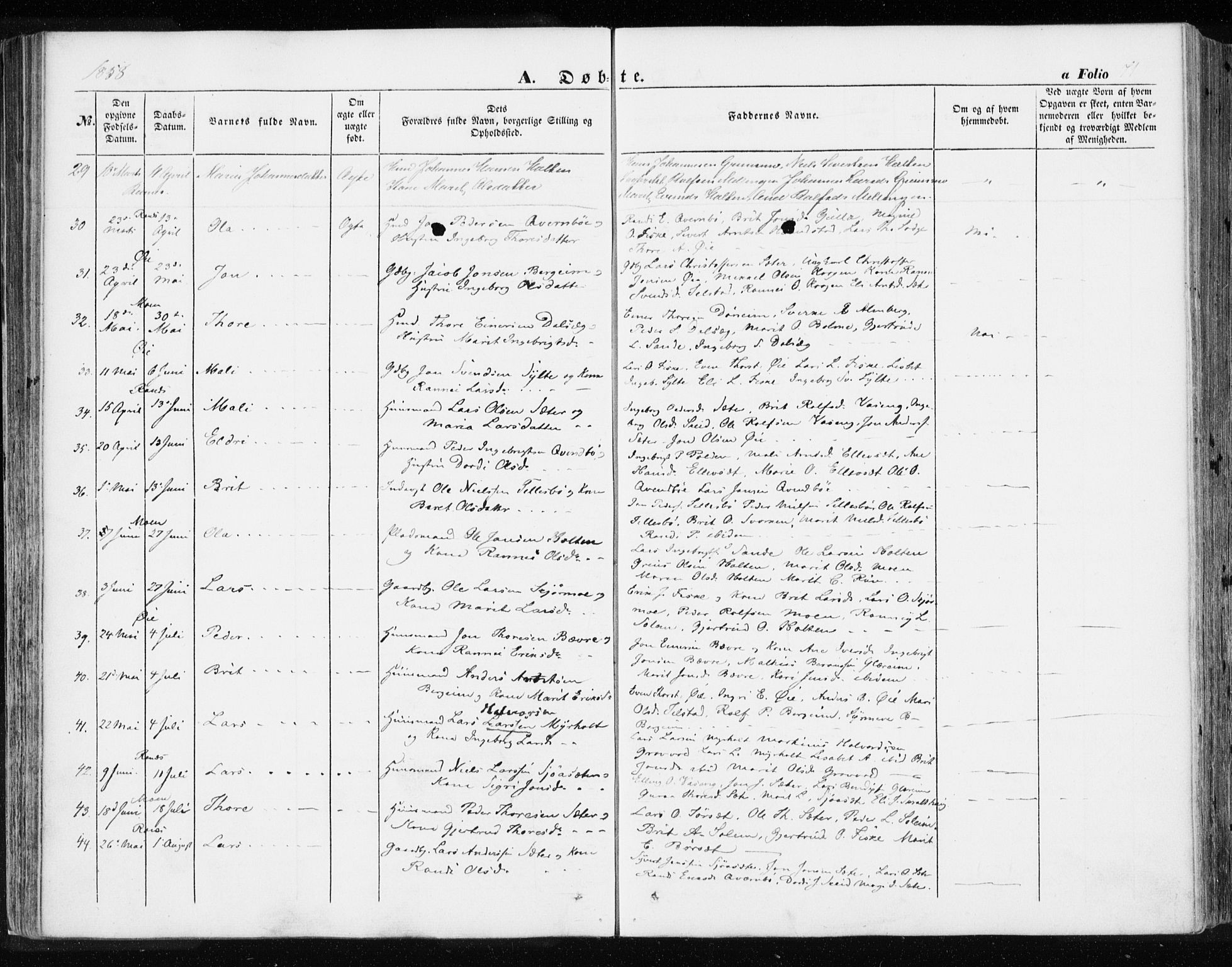 Ministerialprotokoller, klokkerbøker og fødselsregistre - Møre og Romsdal, AV/SAT-A-1454/595/L1044: Parish register (official) no. 595A06, 1852-1863, p. 71