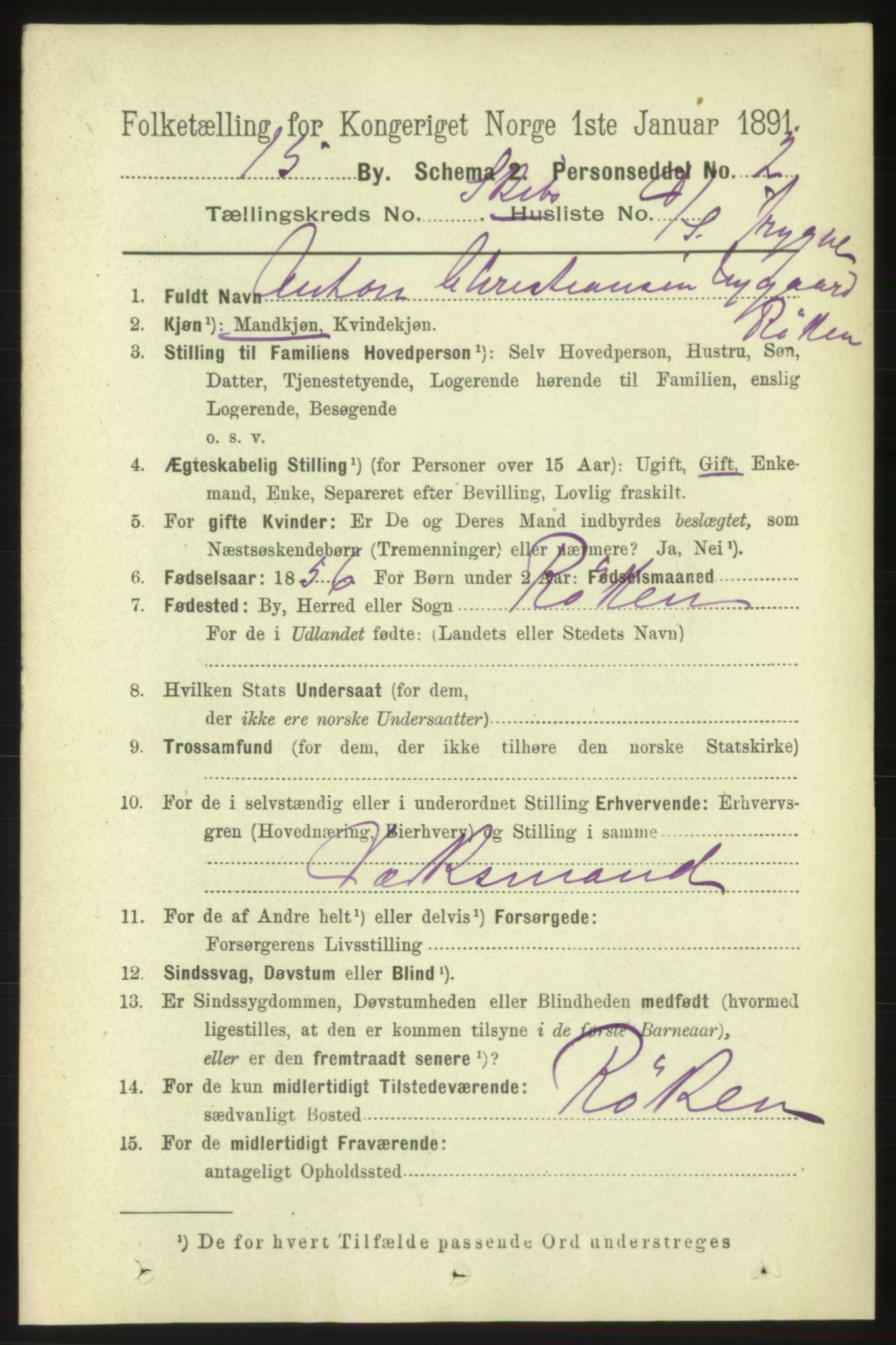 RA, 1891 census for 0602 Drammen, 1891, p. 25638