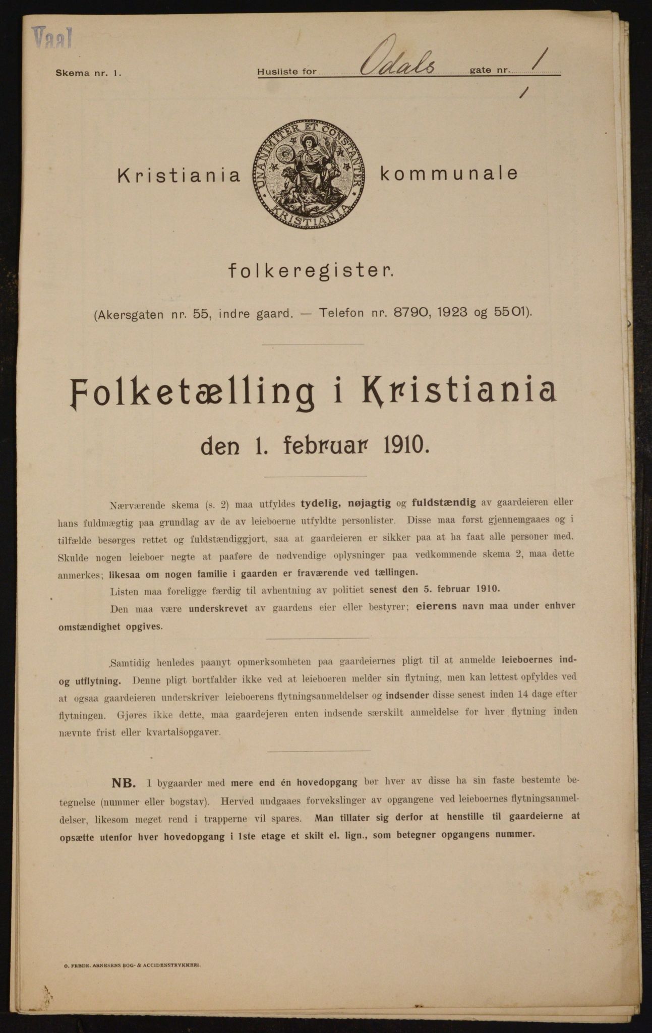 OBA, Municipal Census 1910 for Kristiania, 1910, p. 71784