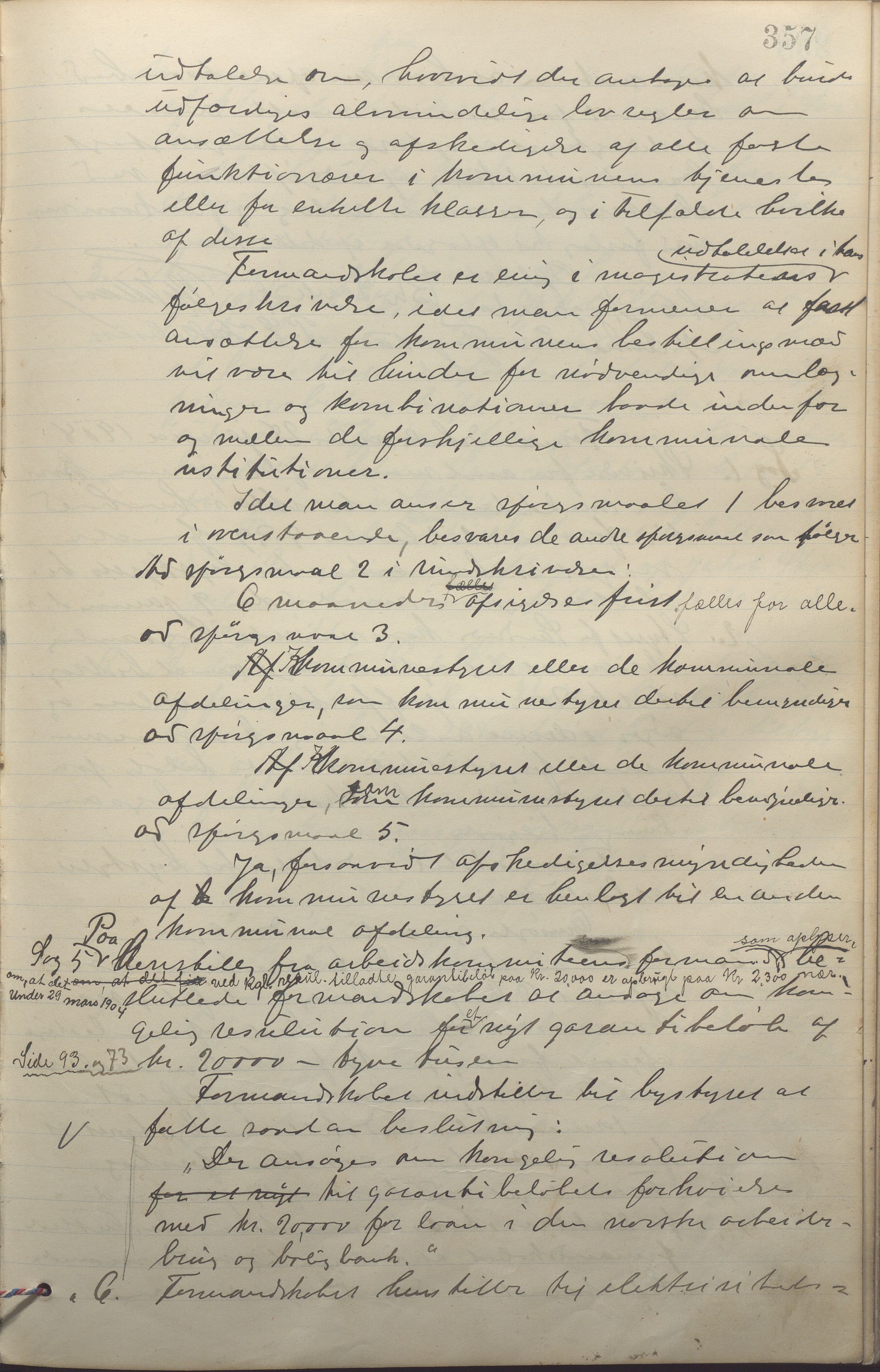 Sandnes kommune - Formannskapet og Bystyret, IKAR/K-100188/Aa/L0006: Møtebok, 1902-1909, p. 357