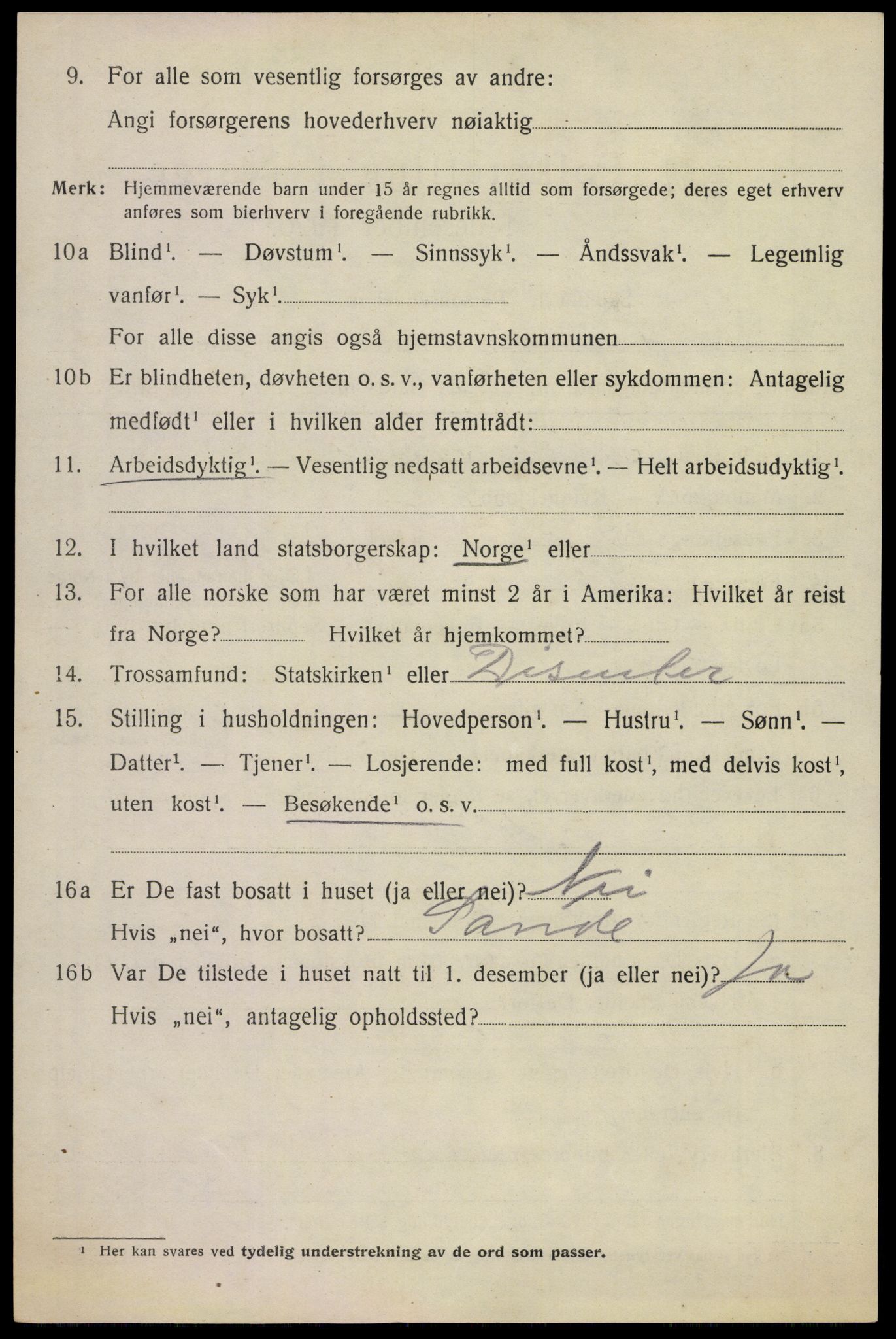 SAKO, 1920 census for Sande, 1920, p. 8403