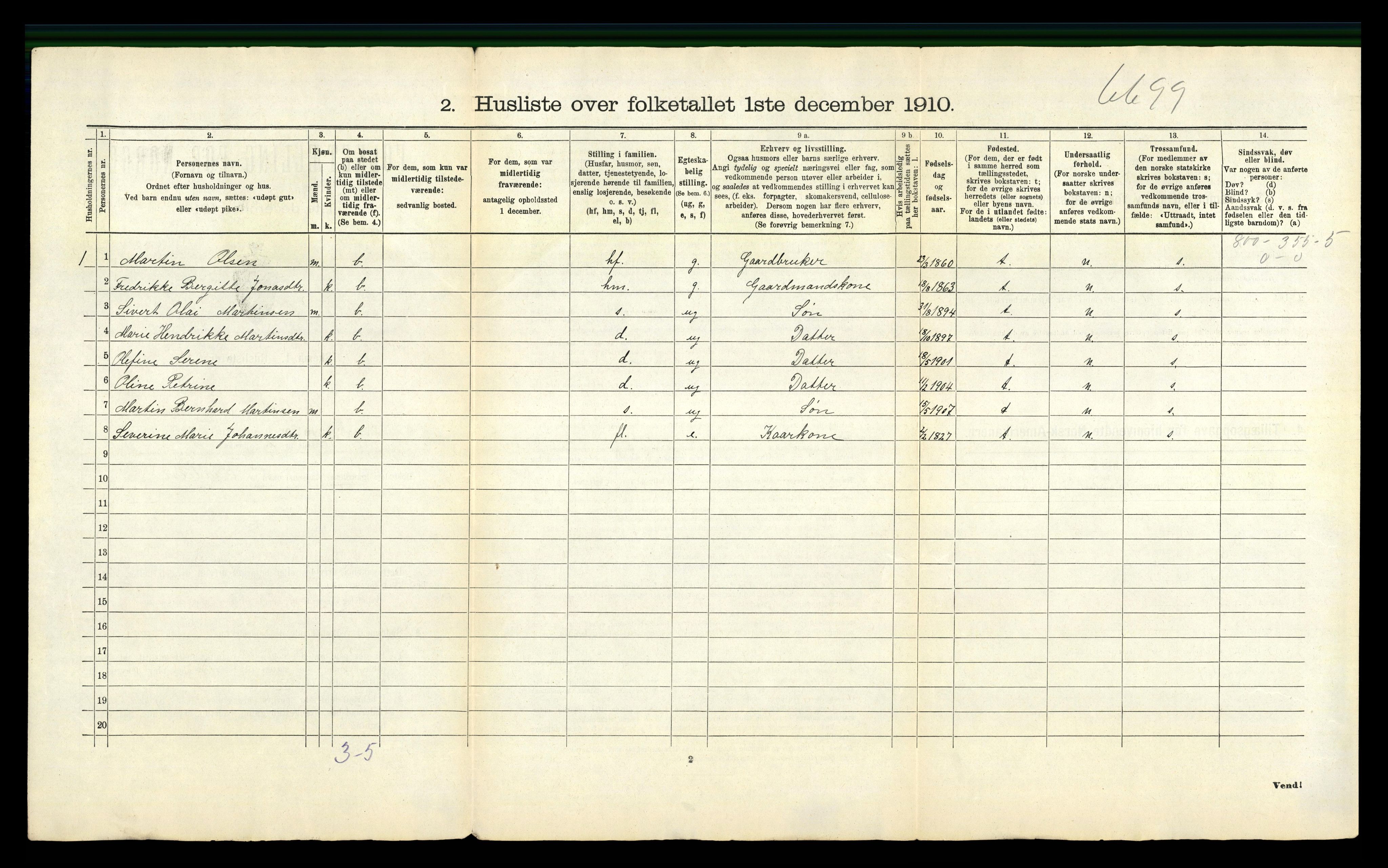 RA, 1910 census for Hyllestad, 1910, p. 54