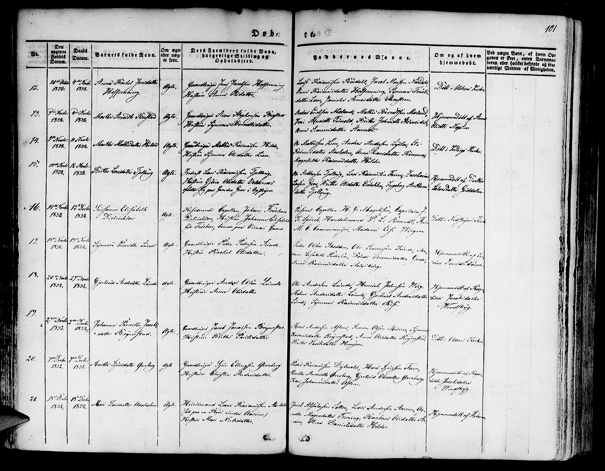 Innvik sokneprestembete, SAB/A-80501: Parish register (official) no. A 4I, 1831-1846, p. 101