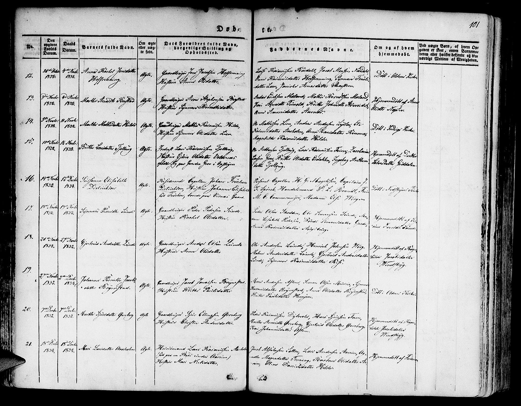 Innvik sokneprestembete, AV/SAB-A-80501: Parish register (official) no. A 4I, 1831-1846, p. 101