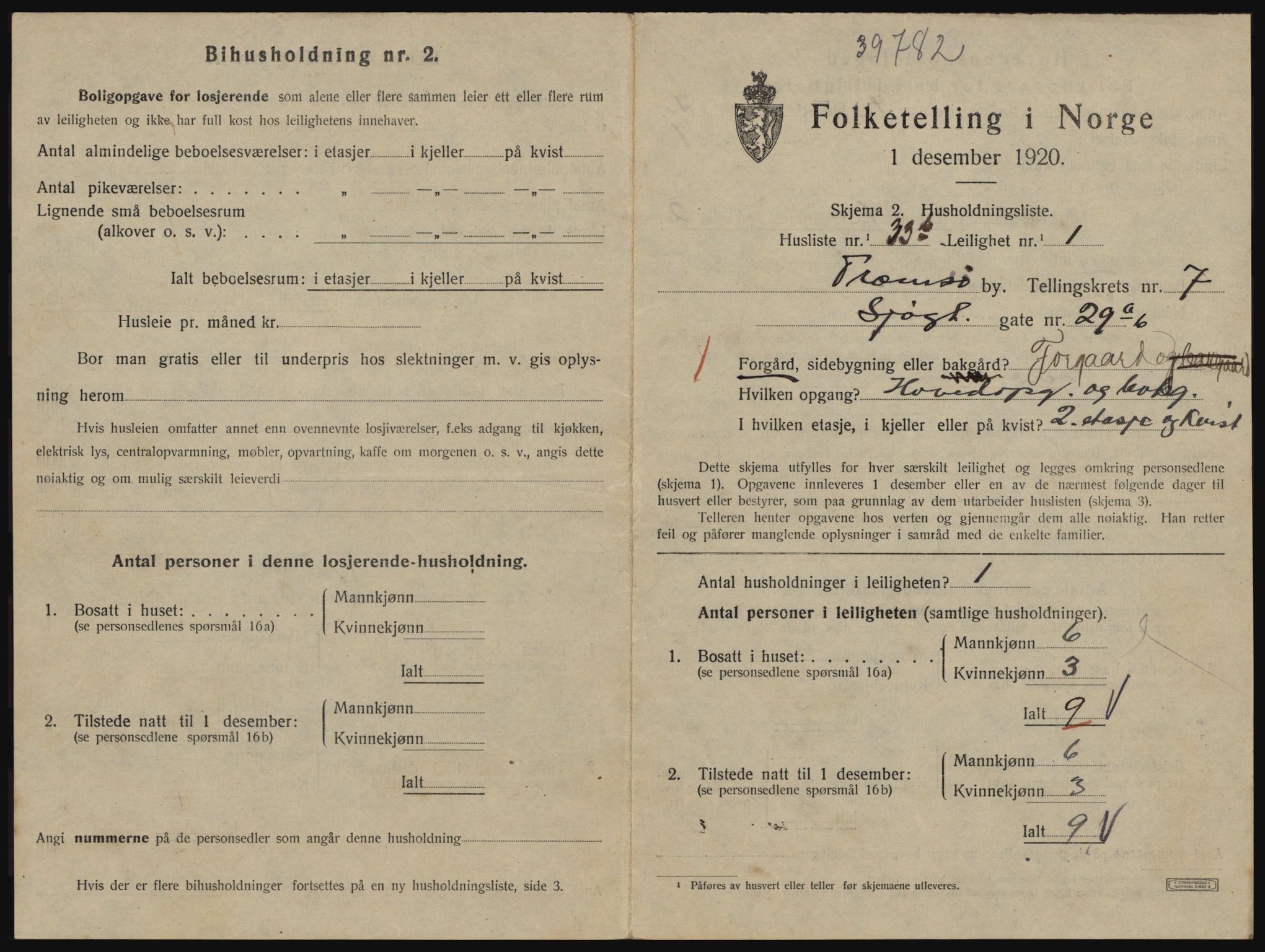 SATØ, 1920 census for Tromsø, 1920, p. 4319