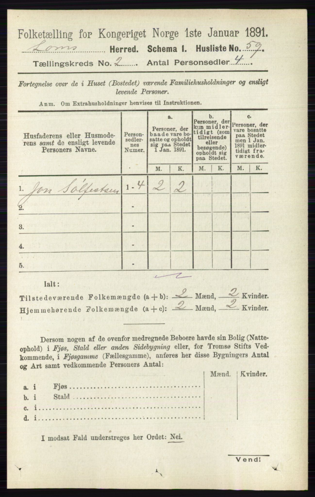 RA, 1891 census for 0514 Lom, 1891, p. 777