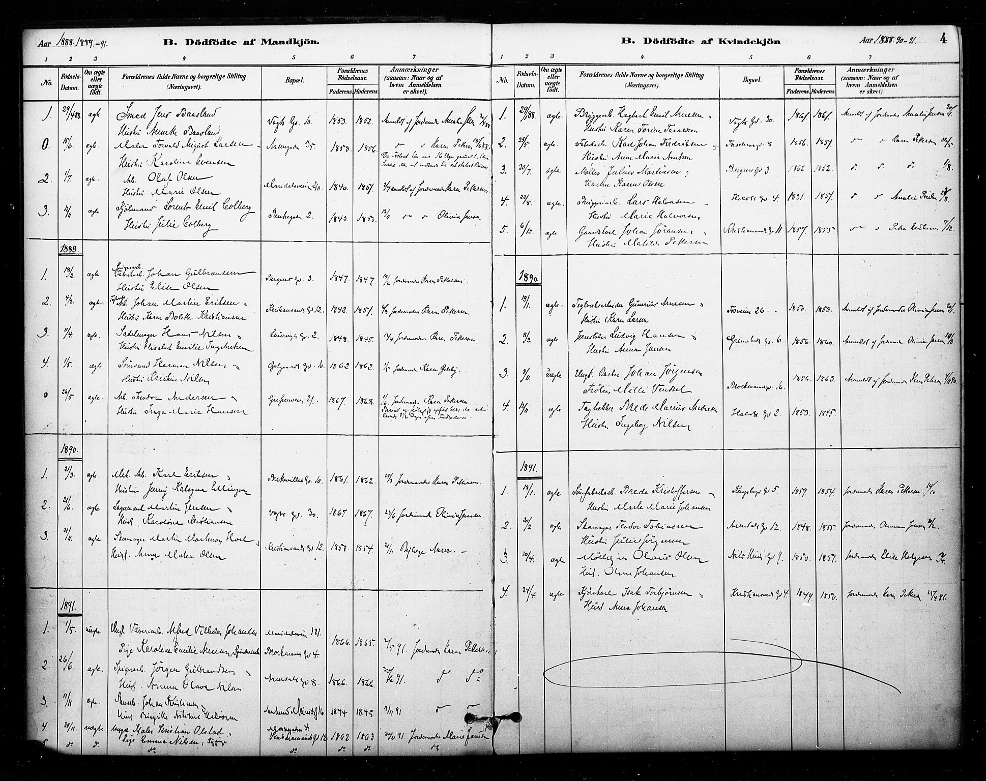 Sagene prestekontor Kirkebøker, SAO/A-10796/F/L0003: Parish register (official) no. 3, 1880-1922, p. 4