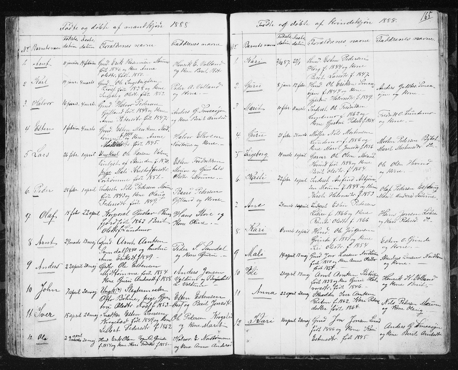 Ministerialprotokoller, klokkerbøker og fødselsregistre - Sør-Trøndelag, SAT/A-1456/692/L1110: Parish register (copy) no. 692C05, 1849-1889, p. 165