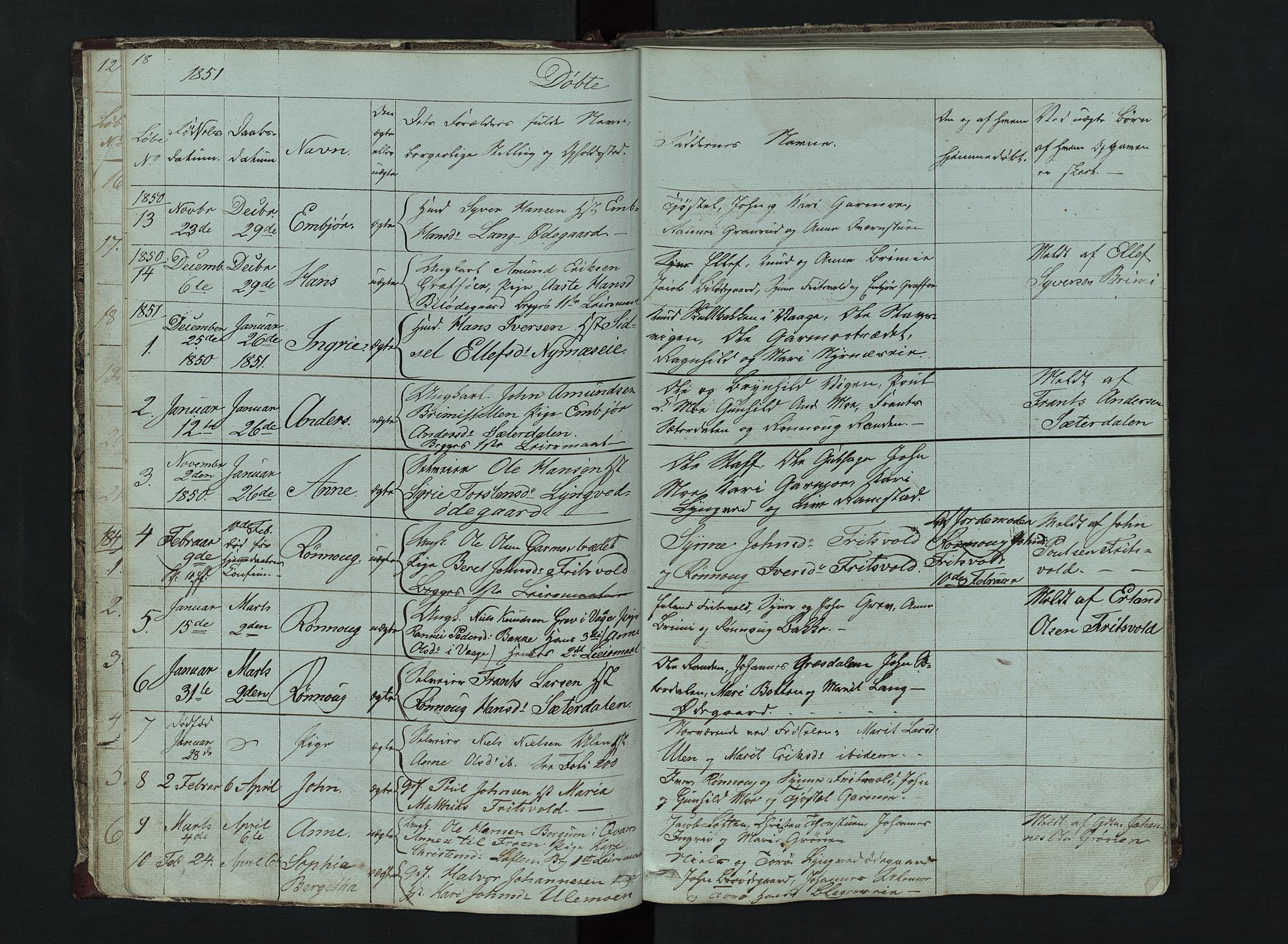Lom prestekontor, SAH/PREST-070/L/L0014: Parish register (copy) no. 14, 1845-1876, p. 18-19