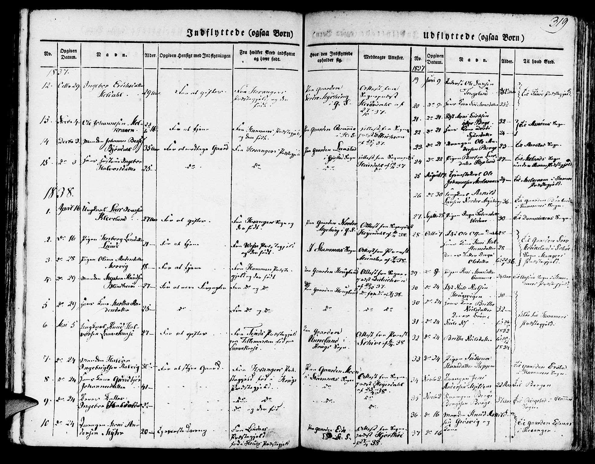 Haus sokneprestembete, SAB/A-75601/H/Haa: Parish register (official) no. A 14, 1827-1838, p. 319