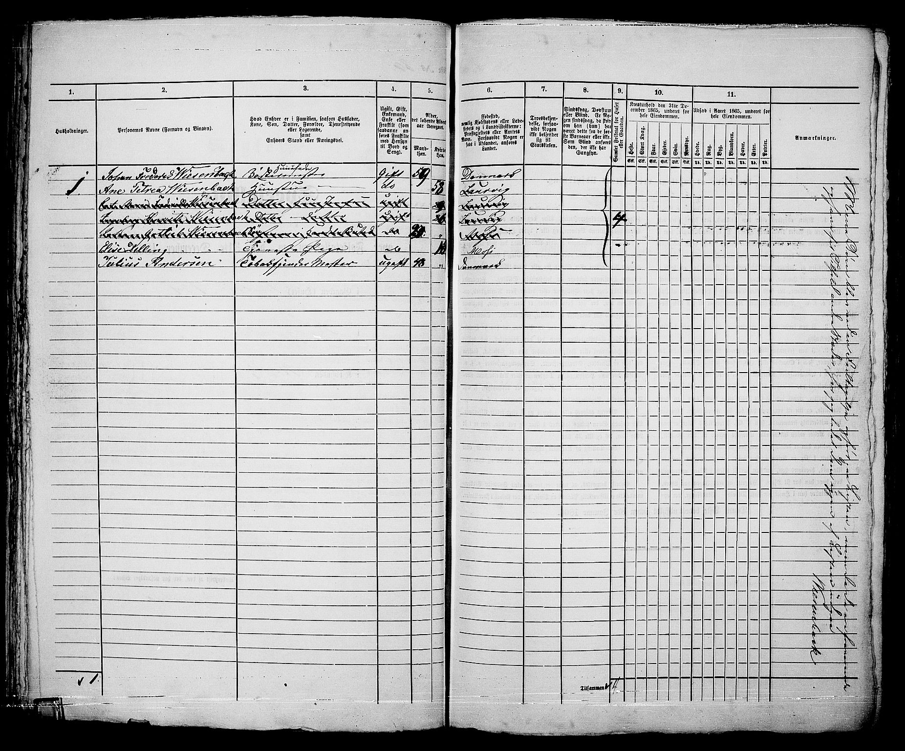 RA, 1865 census for Moss/Moss, 1865, p. 166