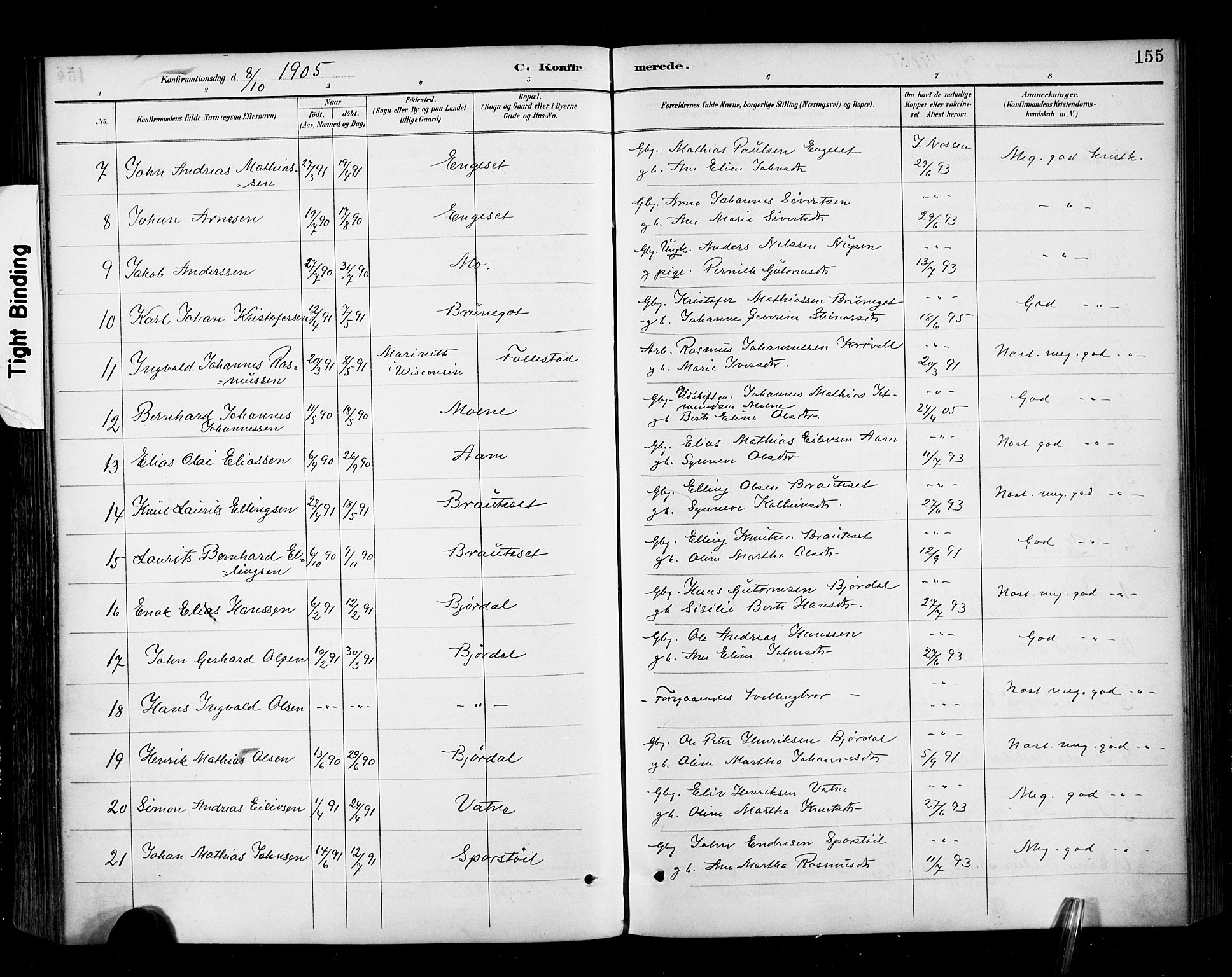 Ministerialprotokoller, klokkerbøker og fødselsregistre - Møre og Romsdal, AV/SAT-A-1454/513/L0177: Parish register (official) no. 513A04, 1890-1906, p. 155