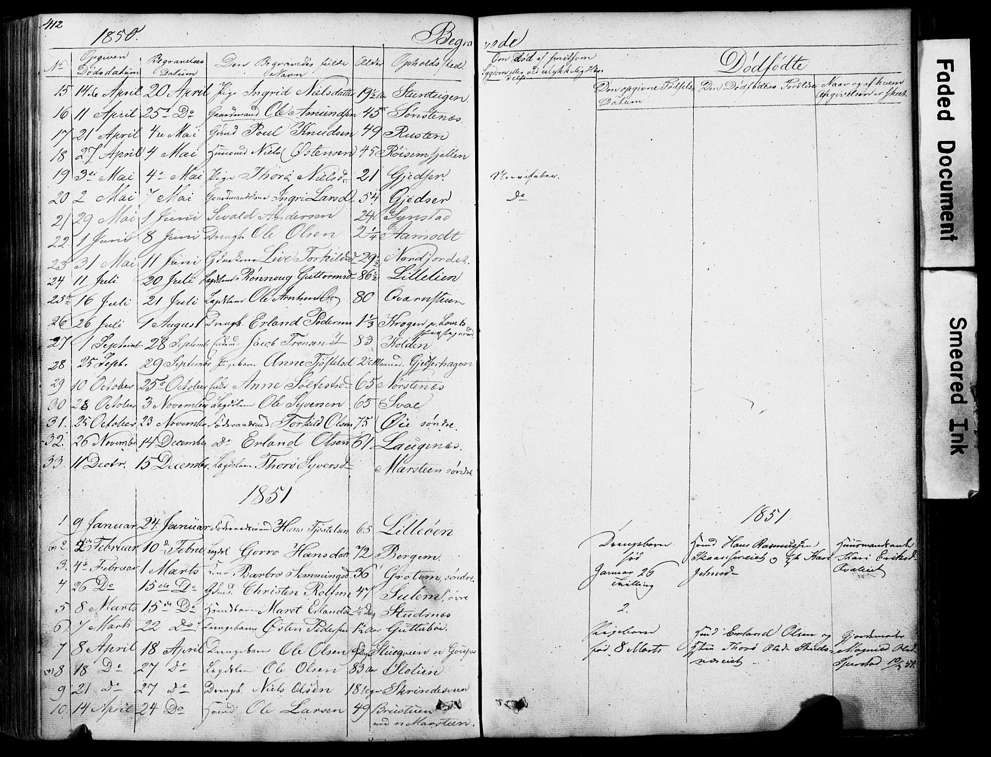 Lom prestekontor, SAH/PREST-070/L/L0012: Parish register (copy) no. 12, 1845-1873, p. 412-413