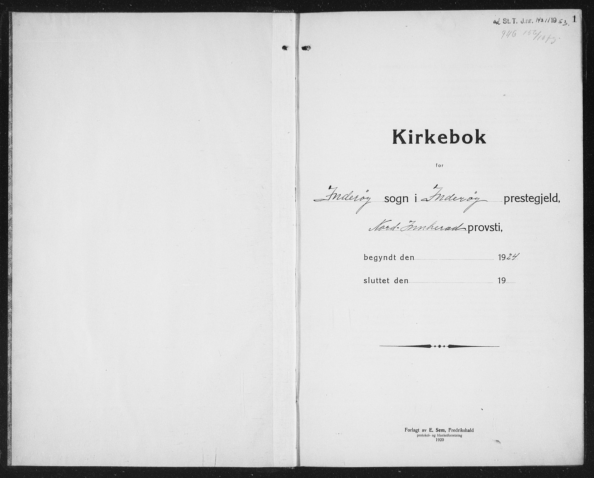 Ministerialprotokoller, klokkerbøker og fødselsregistre - Nord-Trøndelag, SAT/A-1458/730/L0303: Parish register (copy) no. 730C06, 1924-1933, p. 1