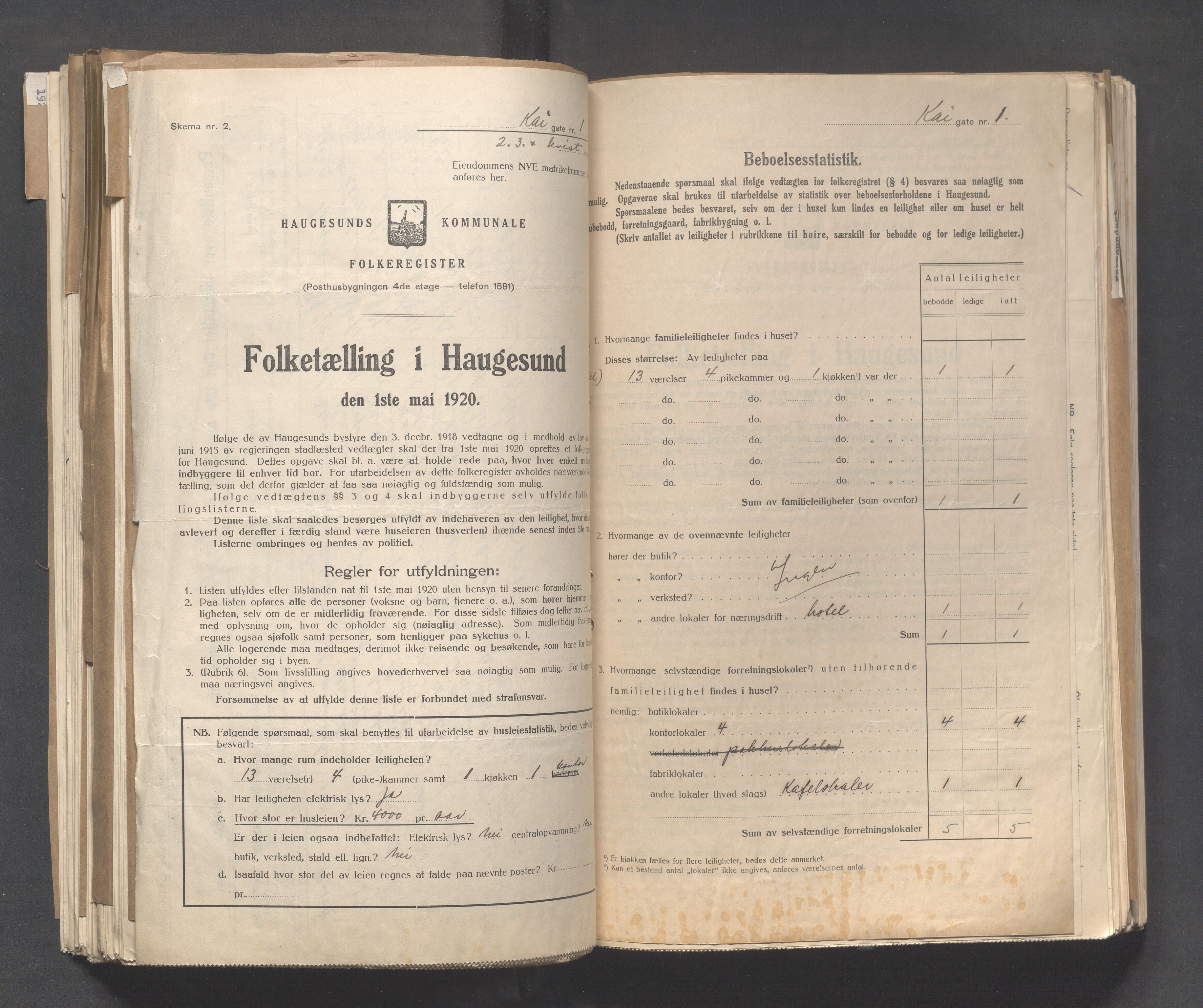 IKAR, Local census 1.5.1920 for Haugesund, 1920, p. 2226