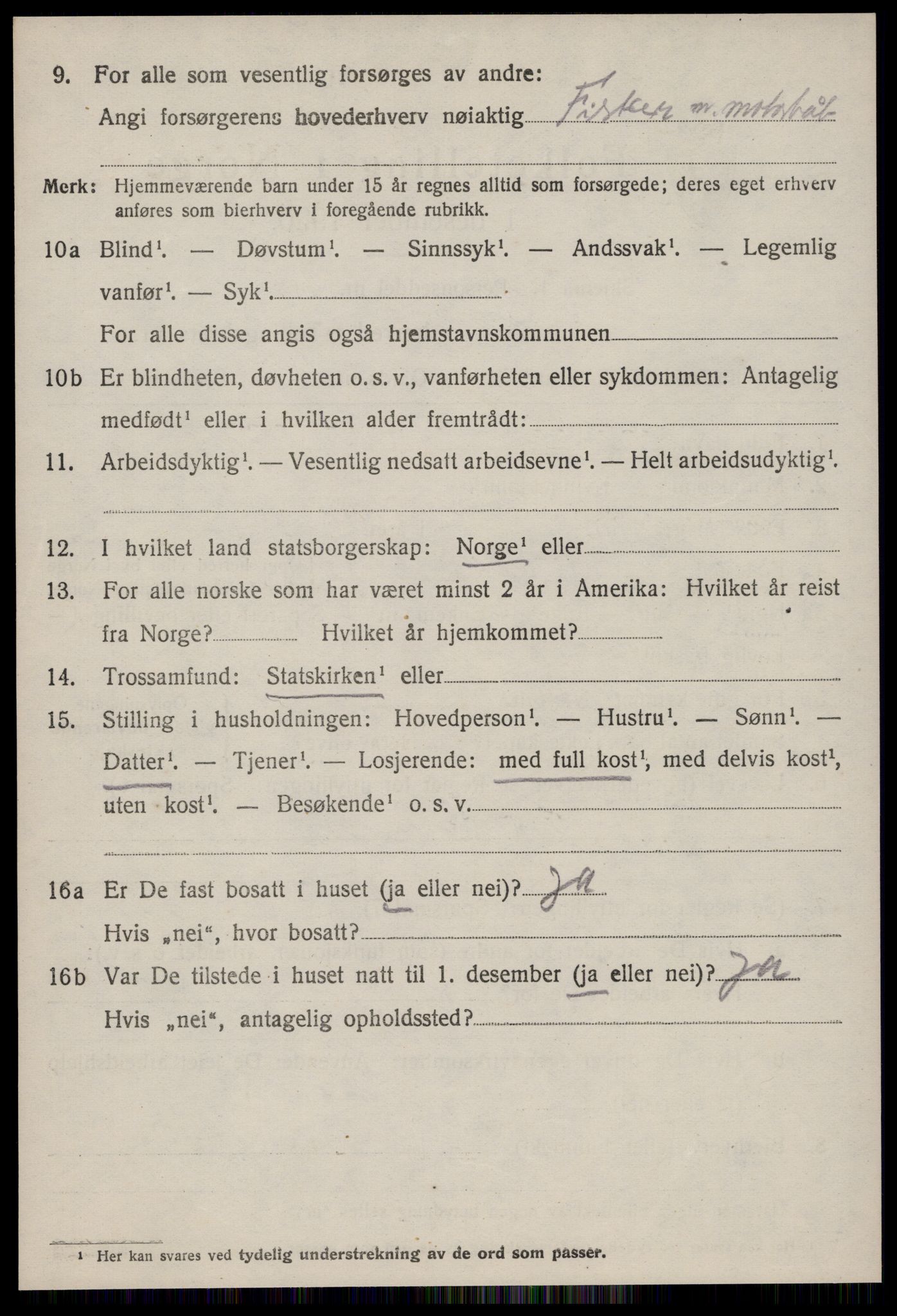 SAT, 1920 census for Giske, 1920, p. 853