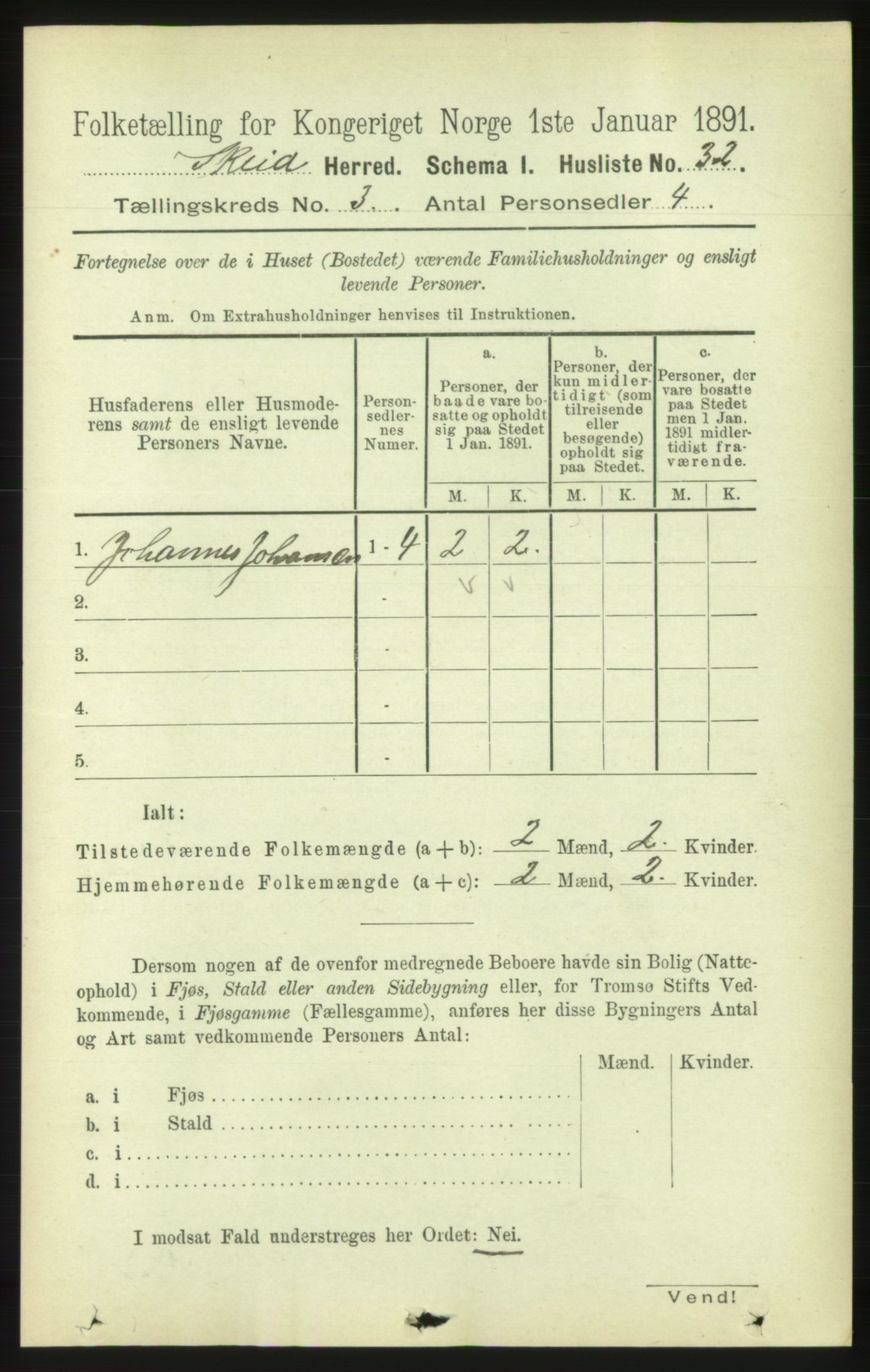 RA, 1891 census for 1732 Skei, 1891, p. 1082