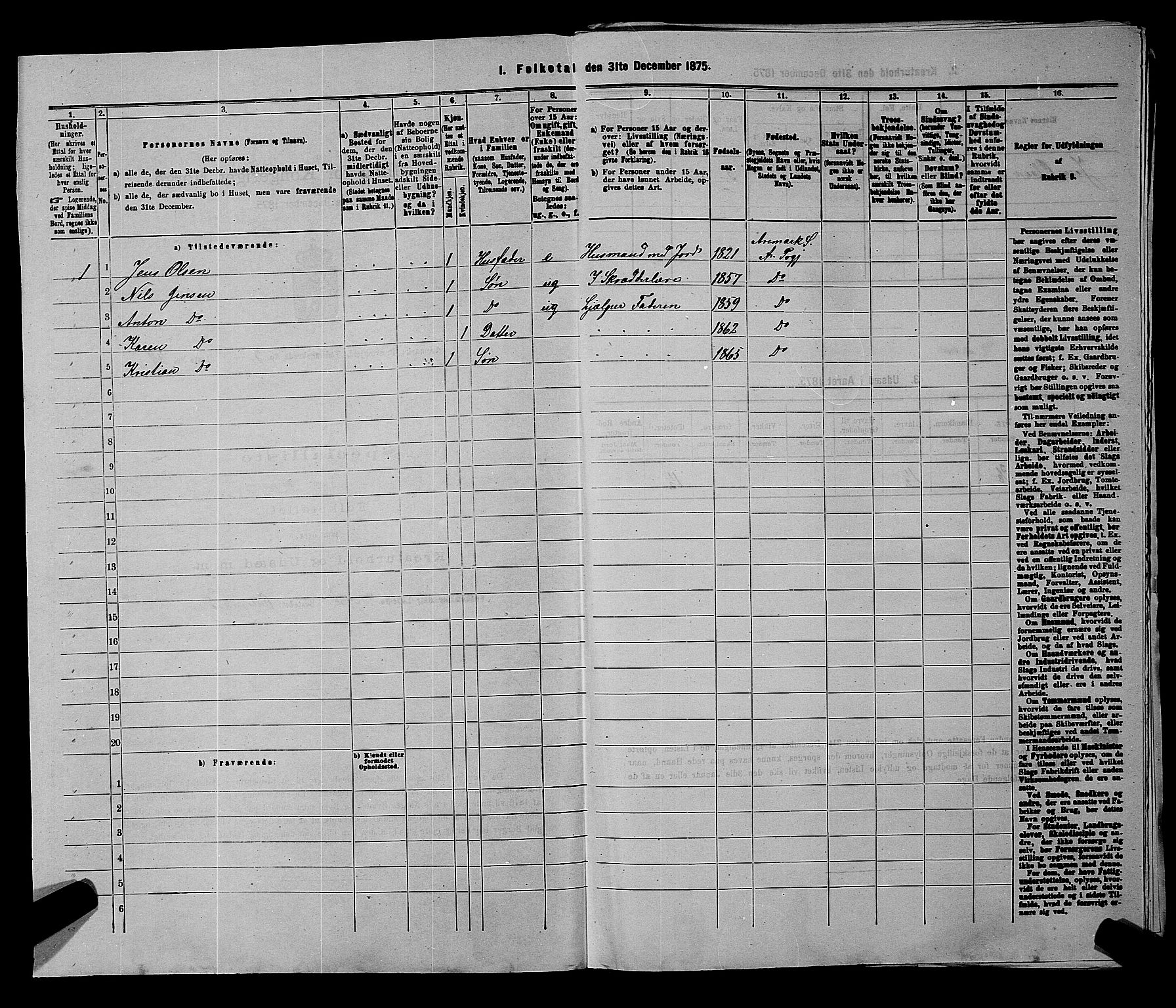RA, 1875 census for 0118P Aremark, 1875, p. 470