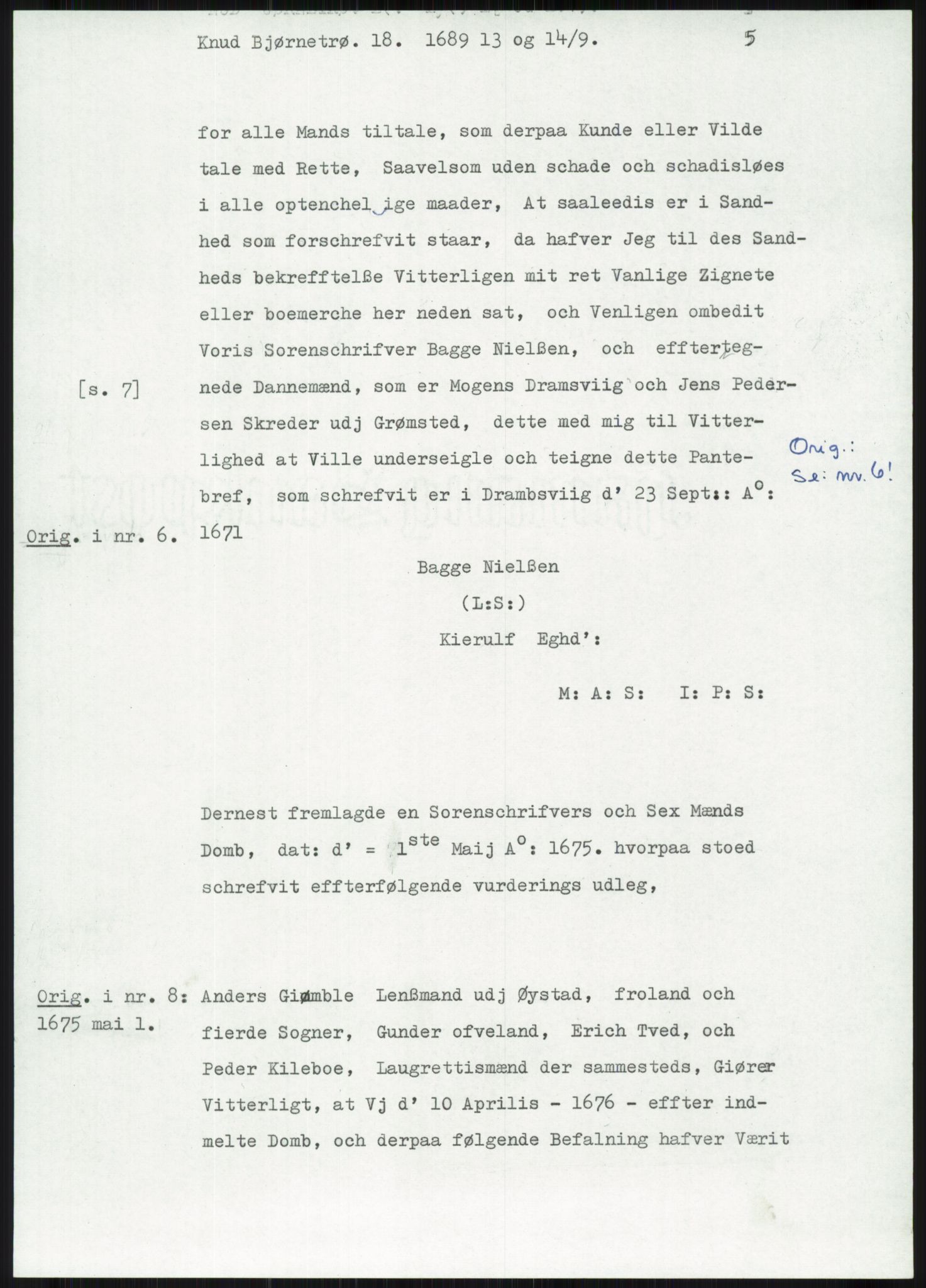 Samlinger til kildeutgivelse, Diplomavskriftsamlingen, AV/RA-EA-4053/H/Ha, p. 454