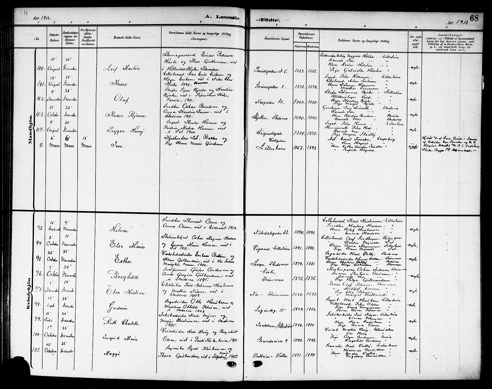 Skedsmo prestekontor Kirkebøker, AV/SAO-A-10033a/G/Gc/L0001: Parish register (copy) no. III 1, 1908-1916, p. 68