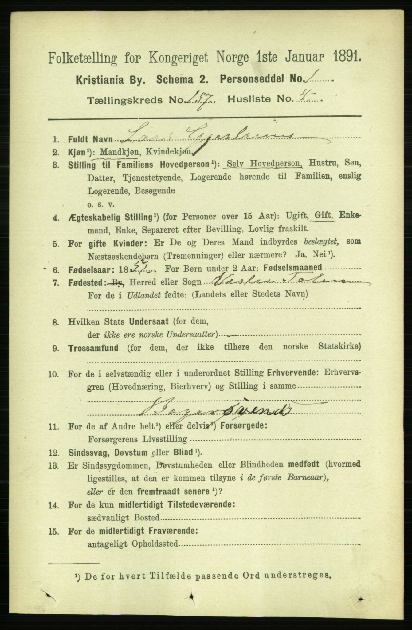 RA, 1891 census for 0301 Kristiania, 1891, p. 89299