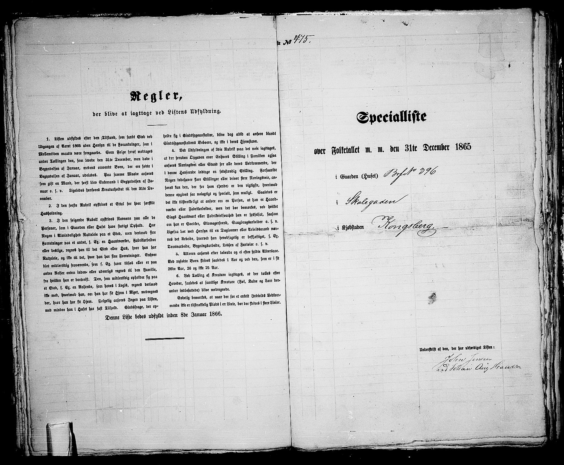 RA, 1865 census for Kongsberg/Kongsberg, 1865, p. 959