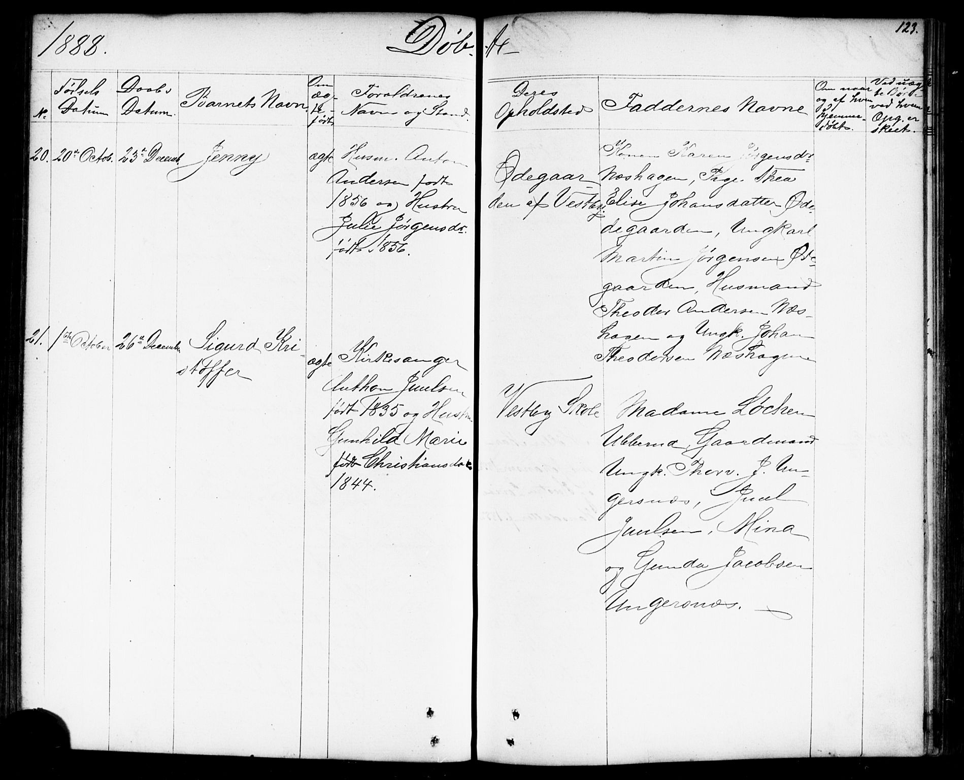 Enebakk prestekontor Kirkebøker, SAO/A-10171c/G/Gb/L0001: Parish register (copy) no. II 1, 1859-1890, p. 123