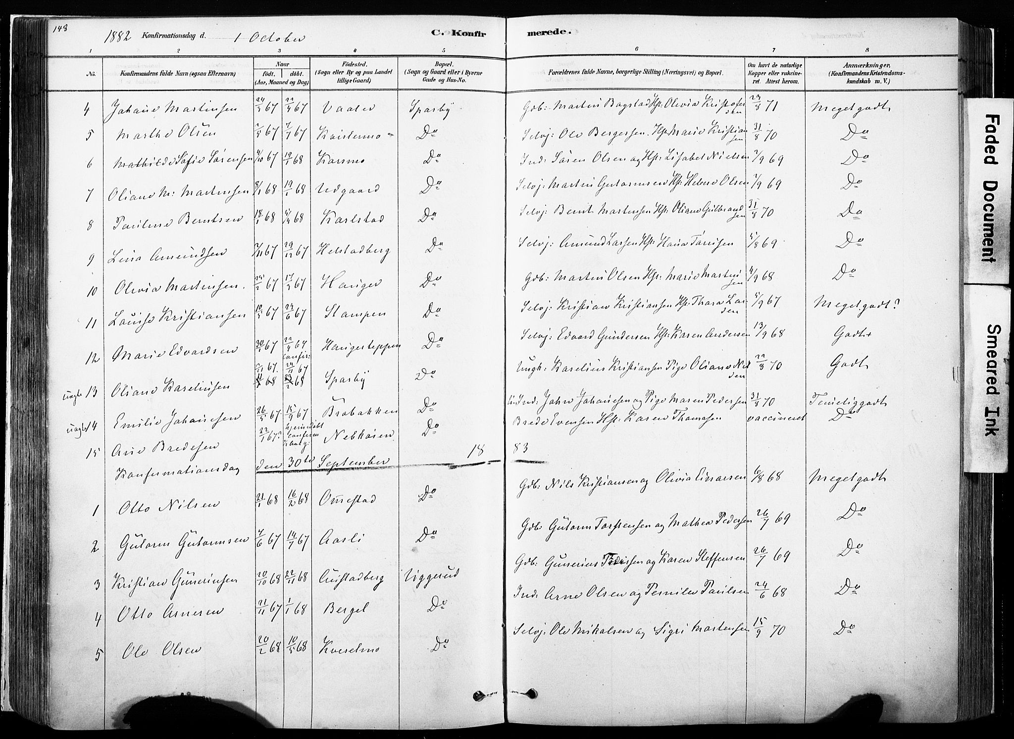 Hof prestekontor, SAH/PREST-038/H/Ha/Haa/L0010: Parish register (official) no. 10, 1878-1909, p. 148