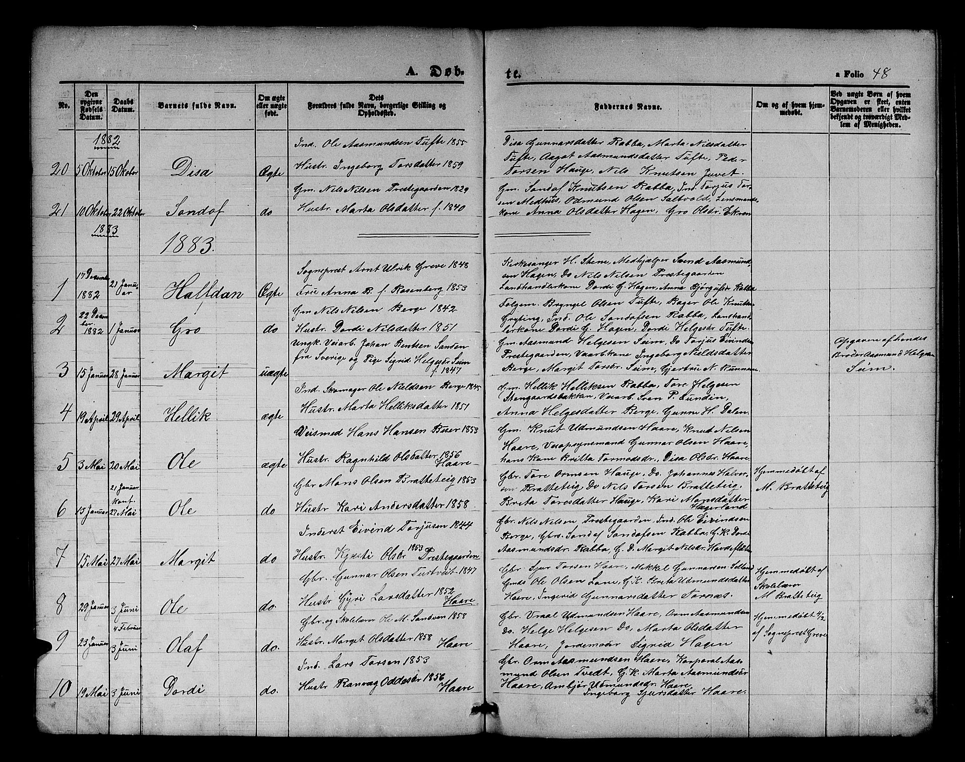 Røldal sokneprestembete, SAB/A-100247: Parish register (copy) no. A 2, 1861-1886, p. 48