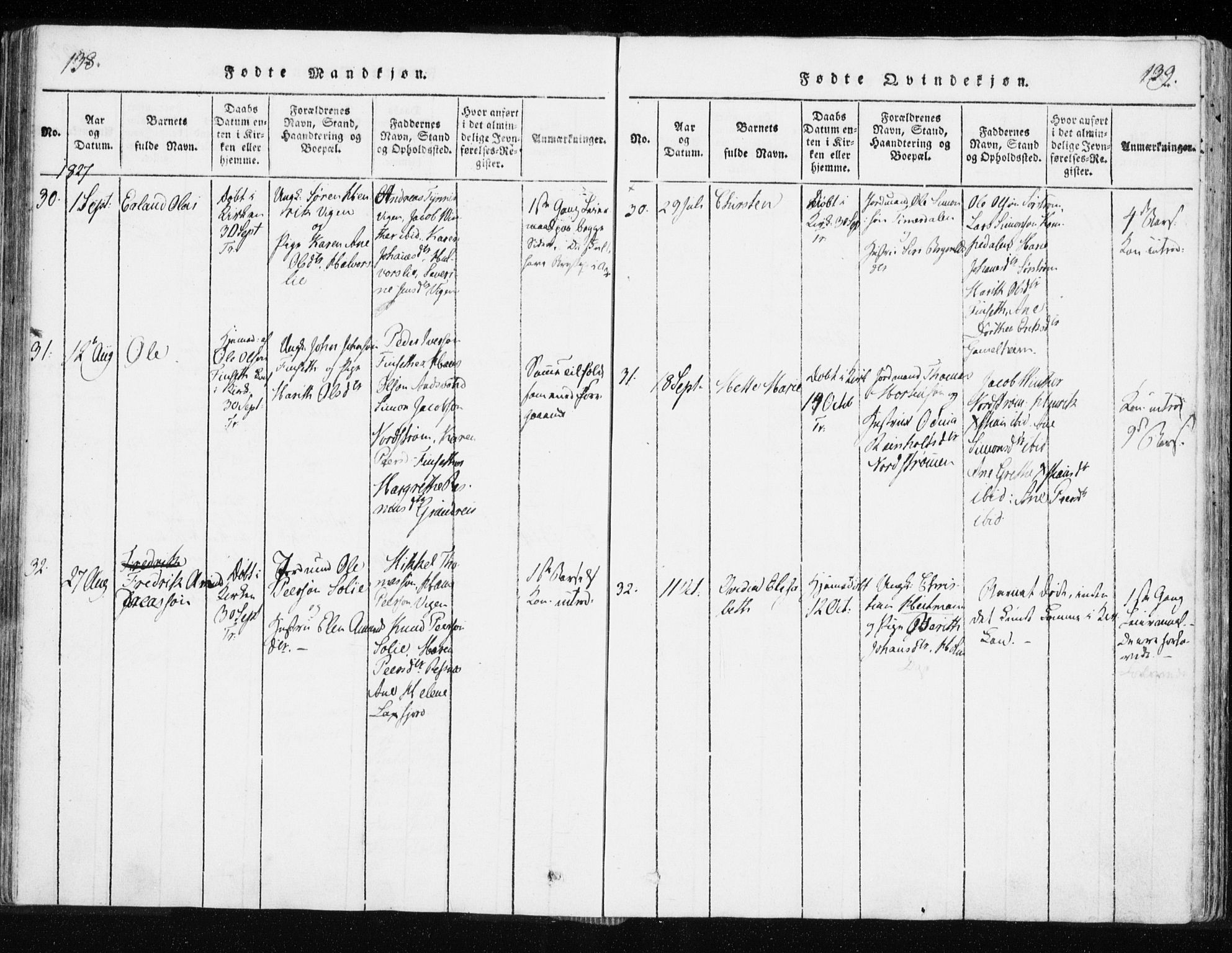 Tranøy sokneprestkontor, AV/SATØ-S-1313/I/Ia/Iaa/L0004kirke: Parish register (official) no. 4, 1820-1829, p. 138-139