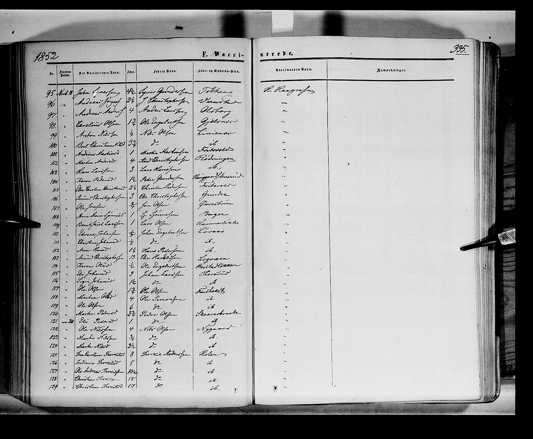 Sør-Odal prestekontor, AV/SAH-PREST-030/H/Ha/Haa/L0001: Parish register (official) no. 1, 1849-1859, p. 335