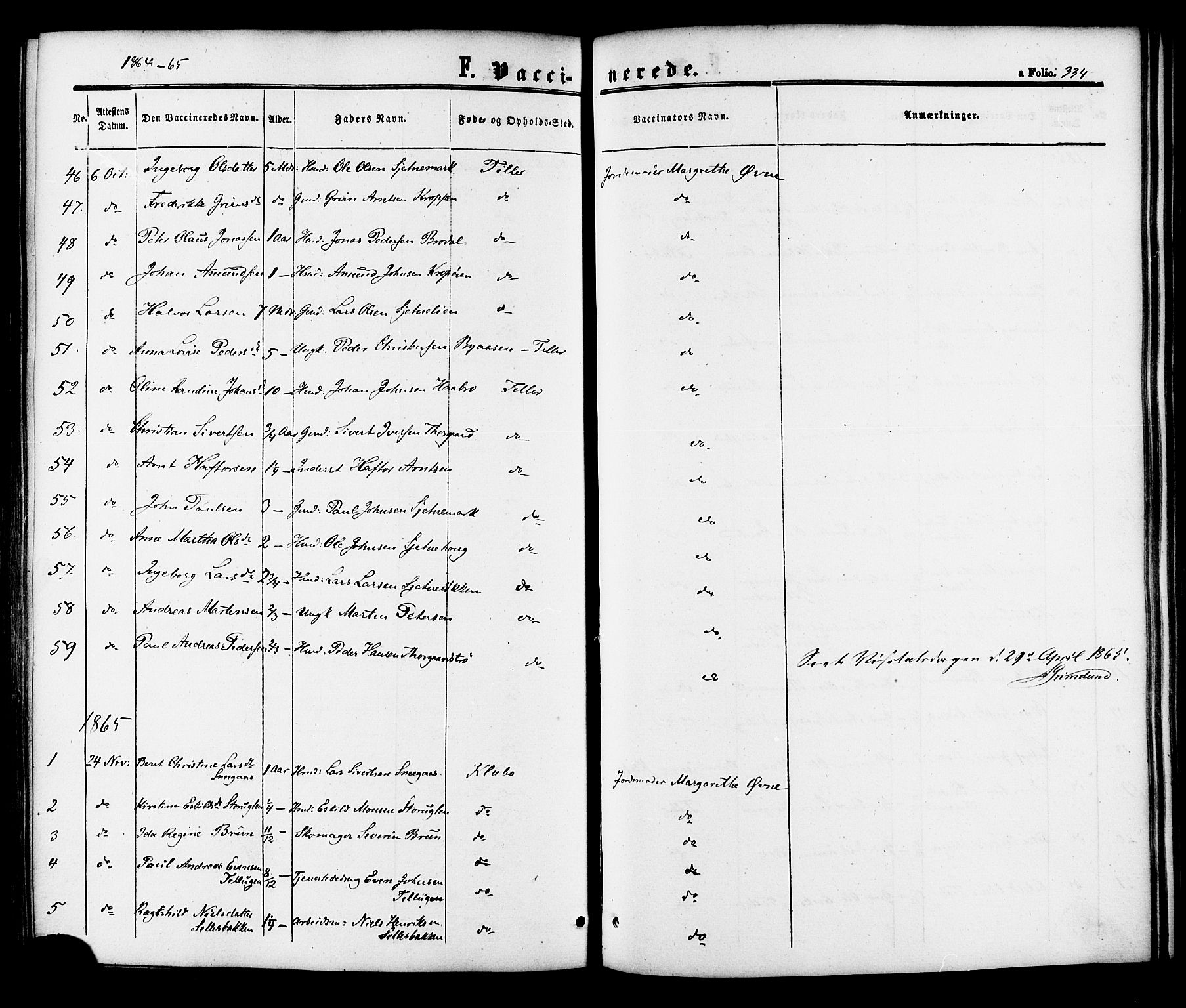 Ministerialprotokoller, klokkerbøker og fødselsregistre - Sør-Trøndelag, SAT/A-1456/618/L0442: Parish register (official) no. 618A06 /1, 1863-1879, p. 334