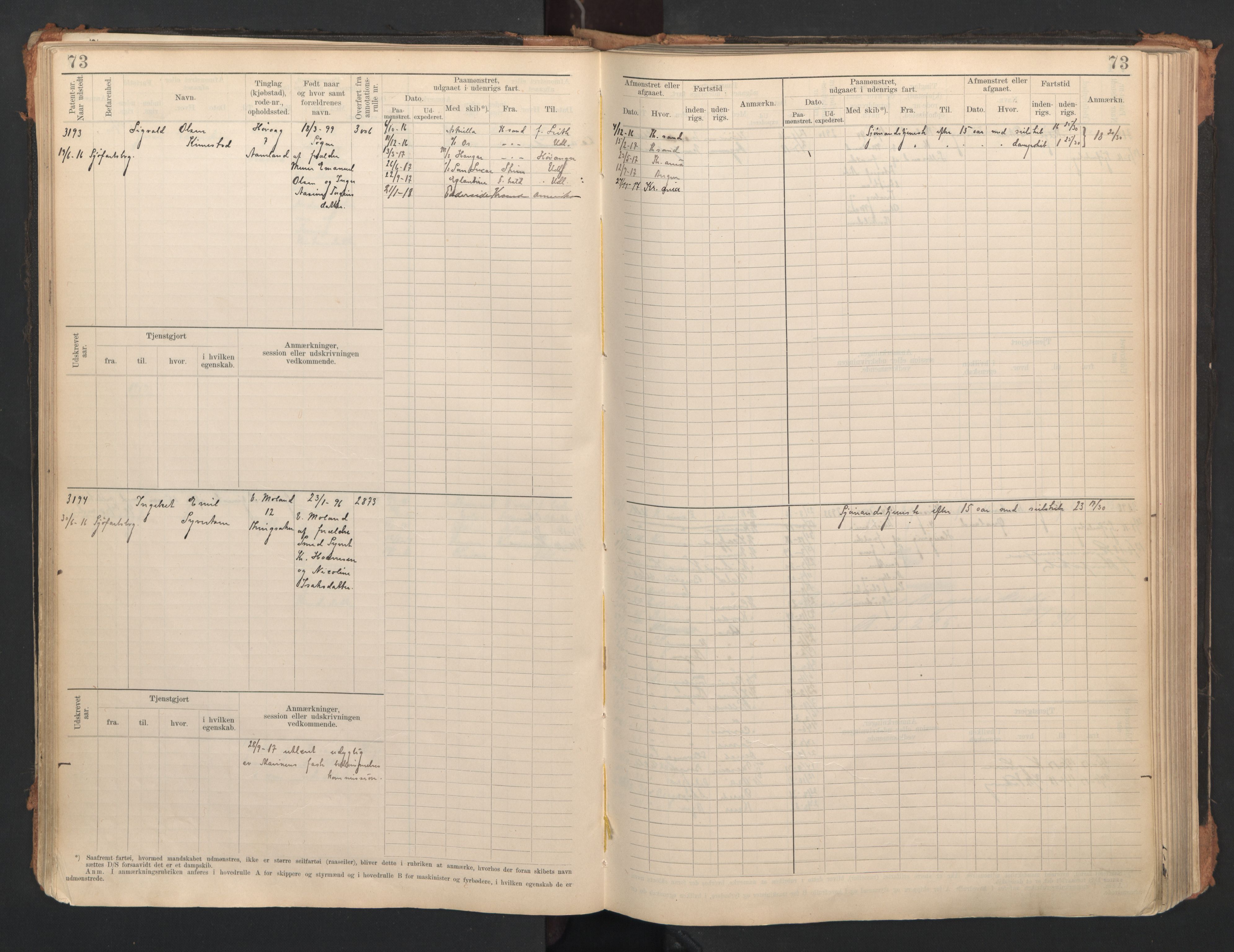 Lillesand mønstringskrets, SAK/2031-0014/F/Fb/L0006: Hovedrulle A nr 3049-3634, W-15, 1913-1946, p. 77