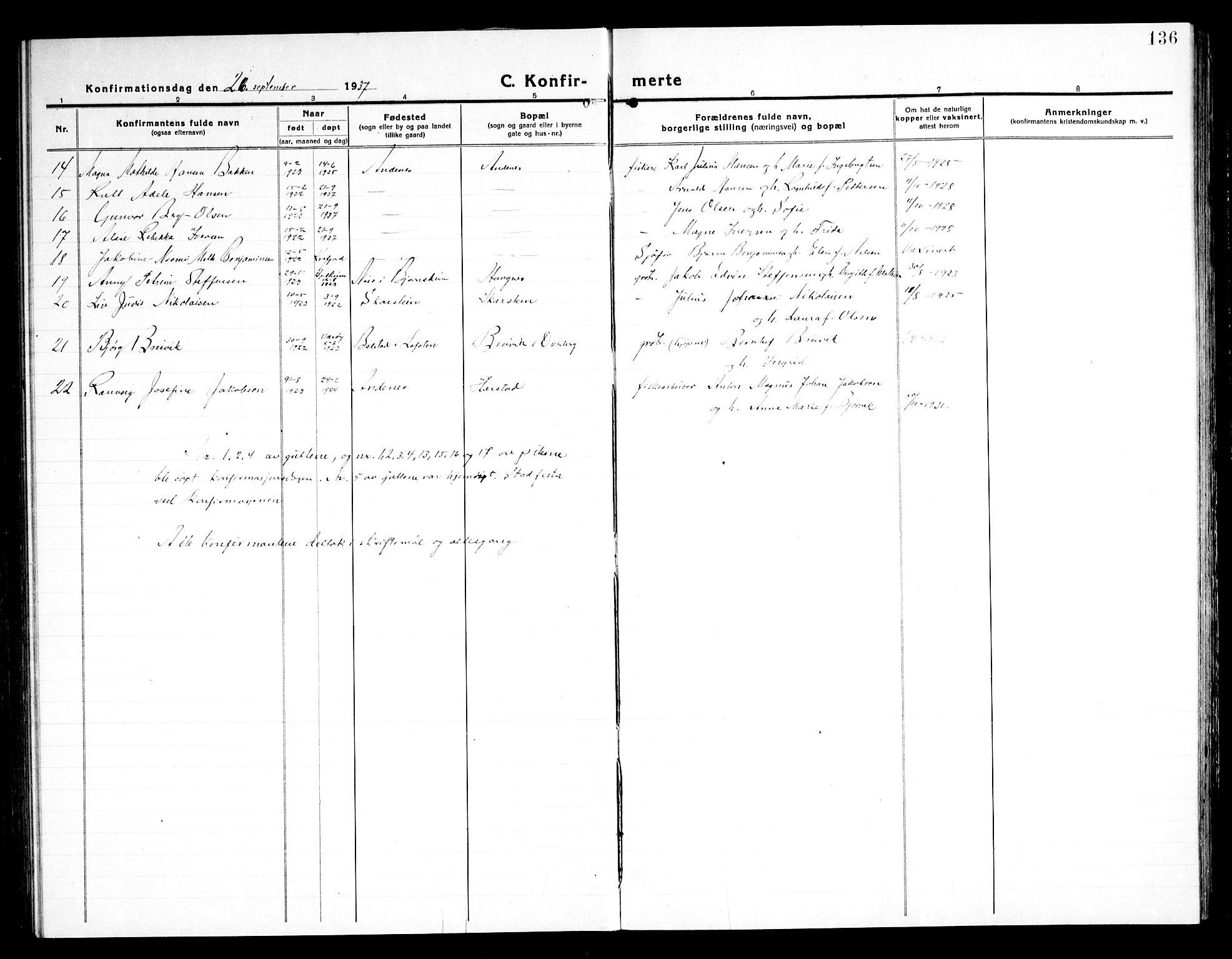 Ministerialprotokoller, klokkerbøker og fødselsregistre - Nordland, SAT/A-1459/899/L1450: Parish register (copy) no. 899C05, 1918-1945, p. 136