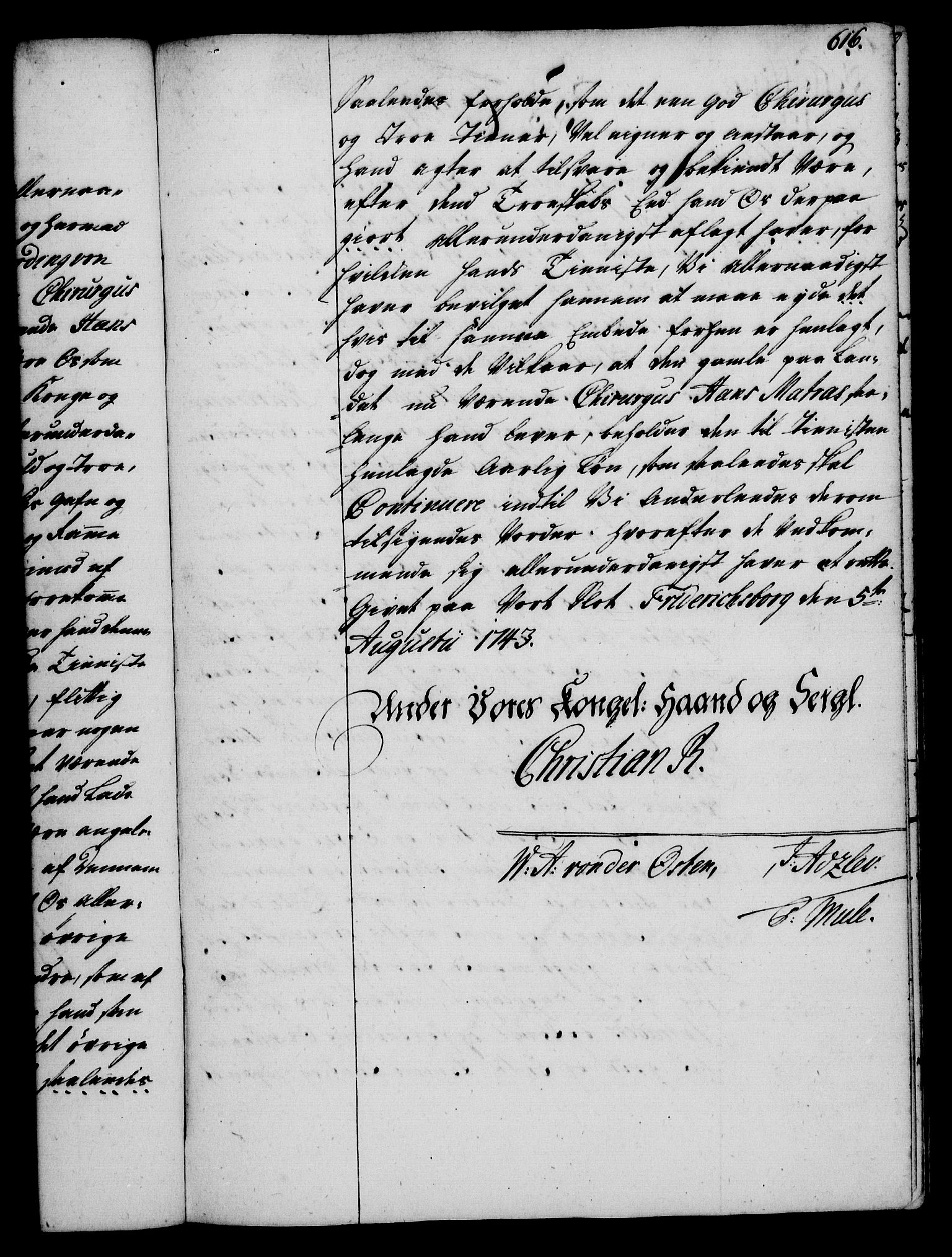 Rentekammeret, Kammerkanselliet, RA/EA-3111/G/Gg/Gge/L0002: Norsk bestallingsprotokoll med register (merket RK 53.26), 1730-1744, p. 616