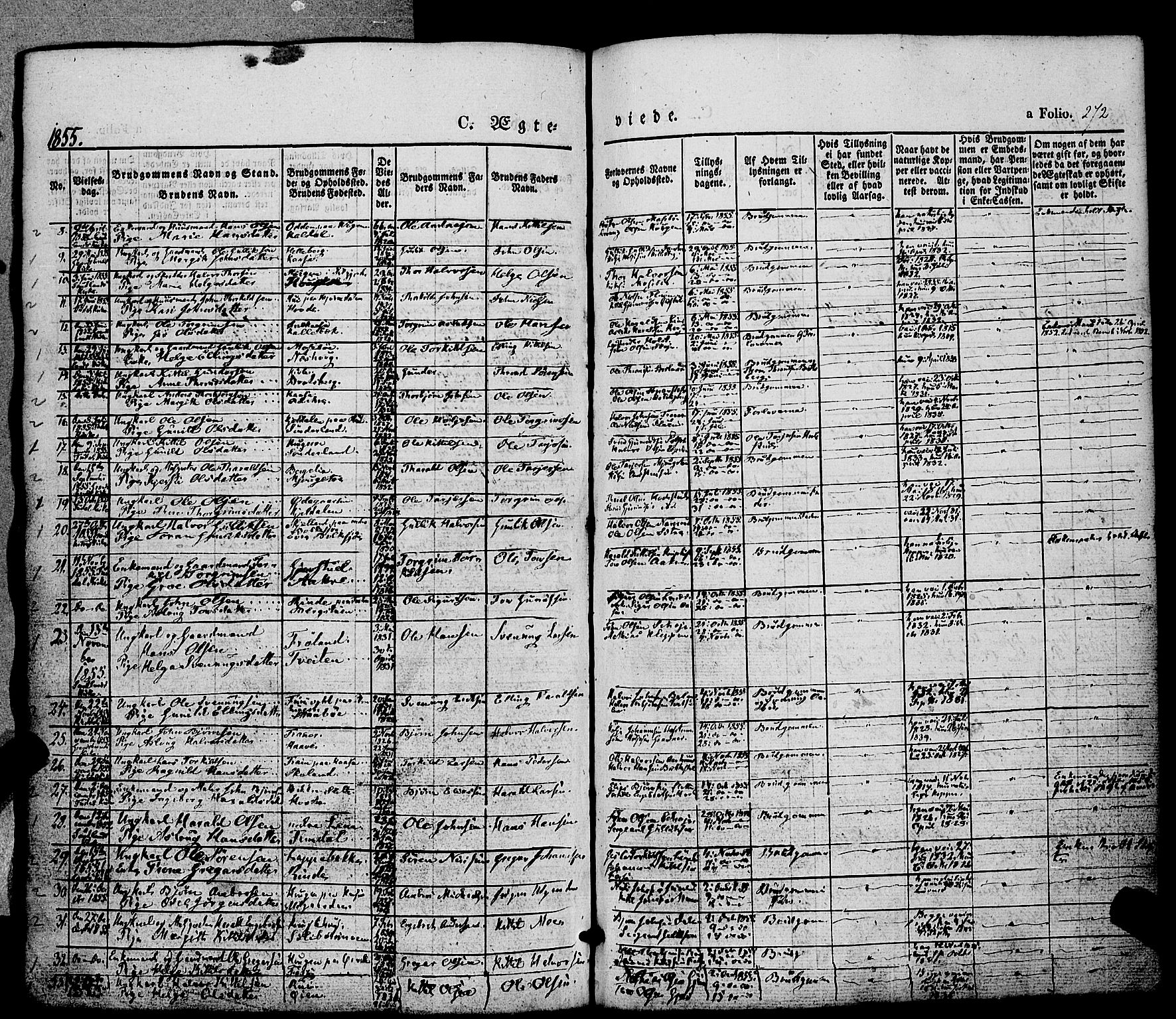 Hjartdal kirkebøker, SAKO/A-270/F/Fa/L0008: Parish register (official) no. I 8, 1844-1859, p. 272