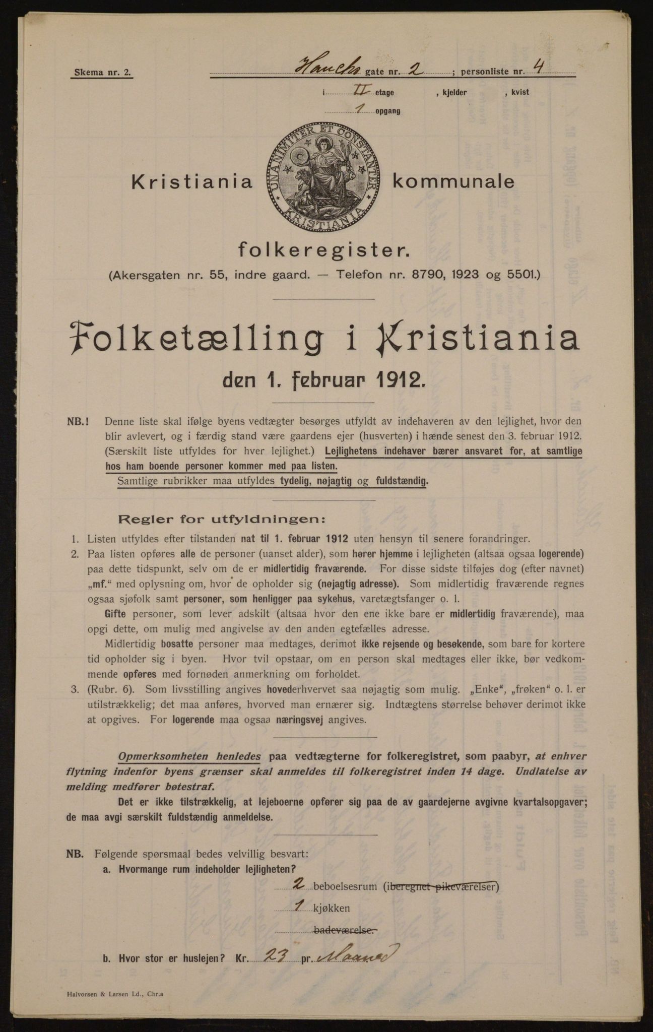 OBA, Municipal Census 1912 for Kristiania, 1912, p. 35394